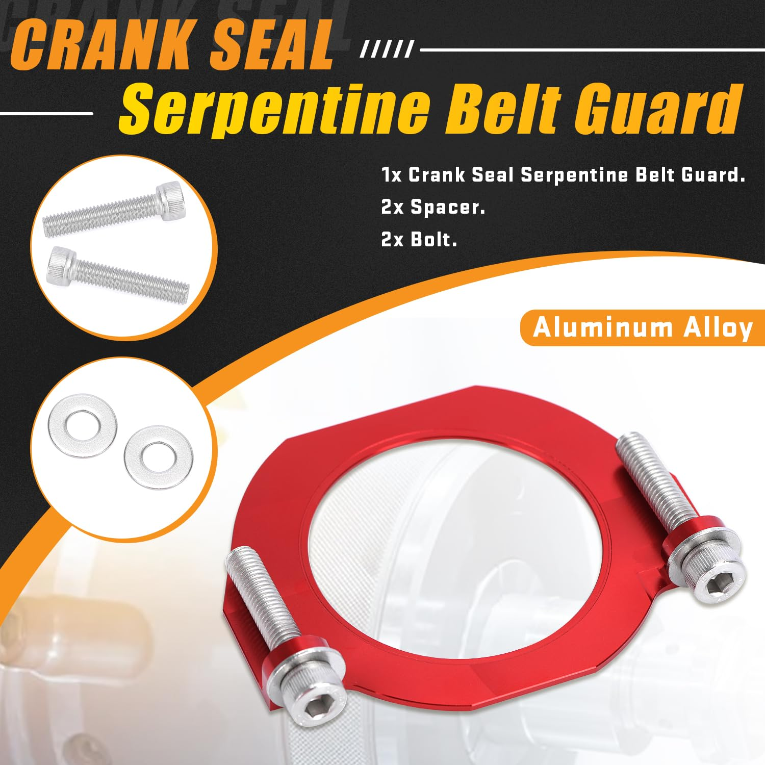 Crank Seal Guard Serpentine Belt Protection Guards Bracket Compatible with BMW 335I 535I 135I N54 N55 N52 S55 Red image number 2