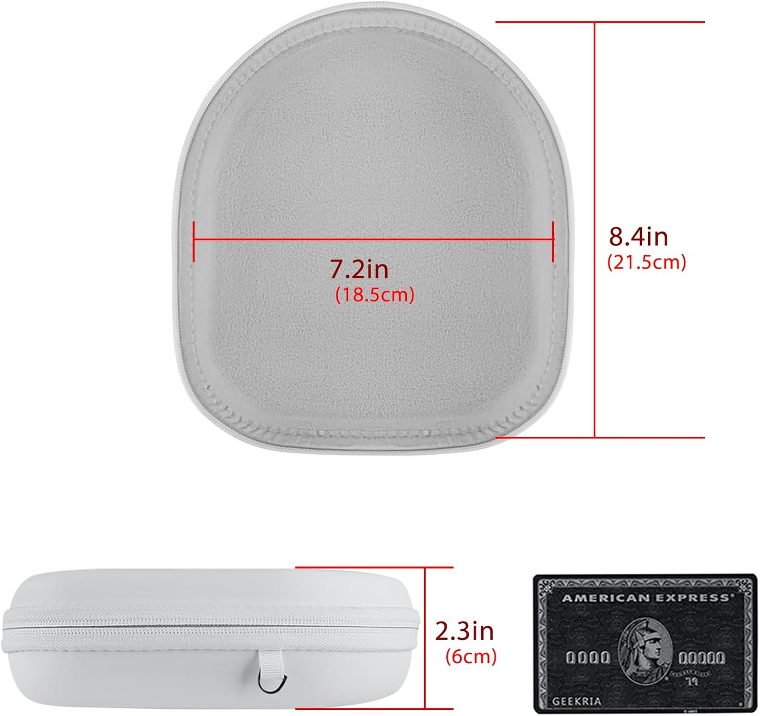 Geekria Shield Headphones Case Compatible with JBL Tune 770/760/750NC, Tune 720BT, Live 770NC, Replacement Hard Shell Travel Carrying Bag with Cable Storage (White) - Blue image number 4