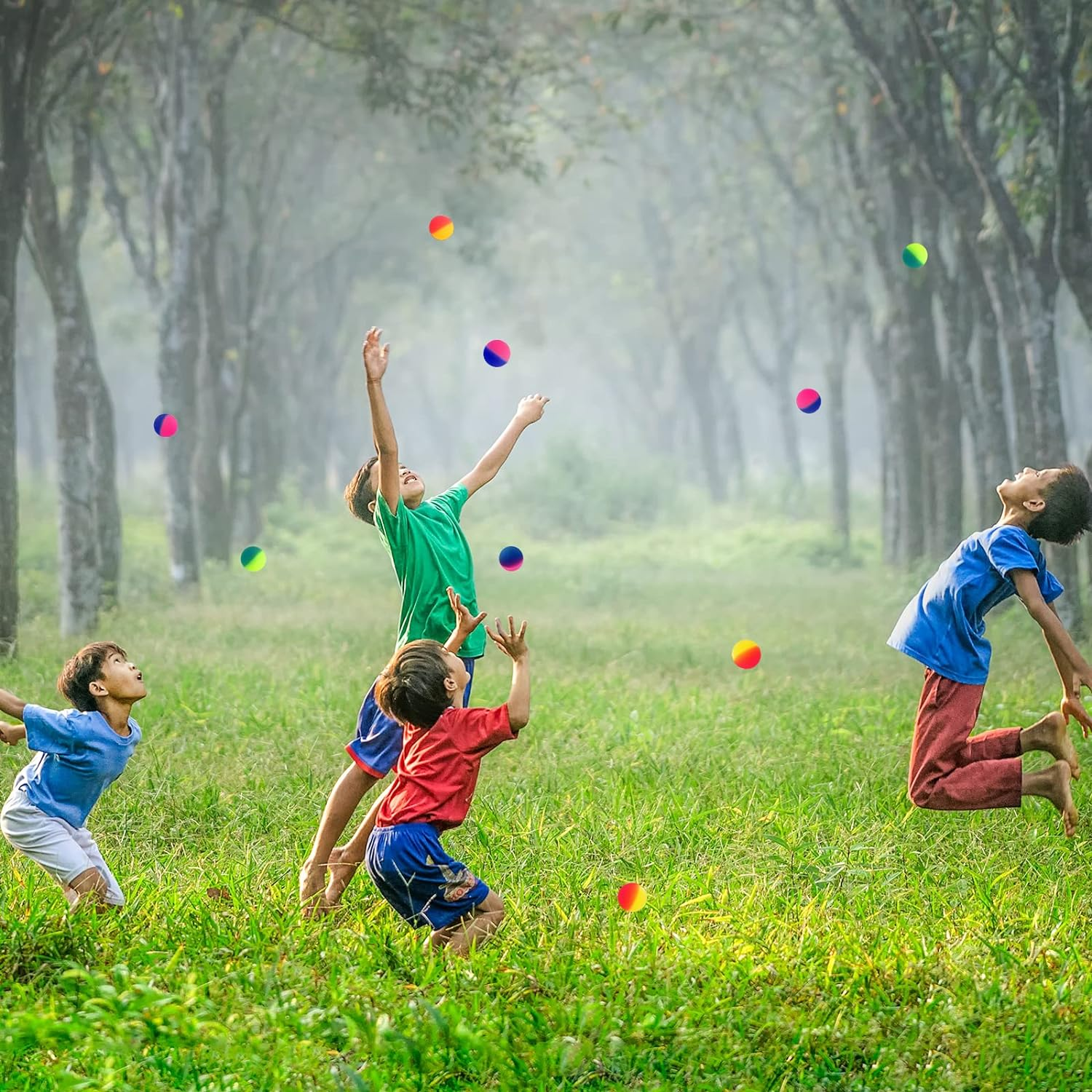 Irrmshr 18 Pcs Bouncy Balls for Kids,45 Mm Jumbo Super Bouncy Balls,Rubber High Bouncing Balls in Bright Assorted Multi Colors for Boys Girls Birthday Party Favors Carnival Prizes image number 6