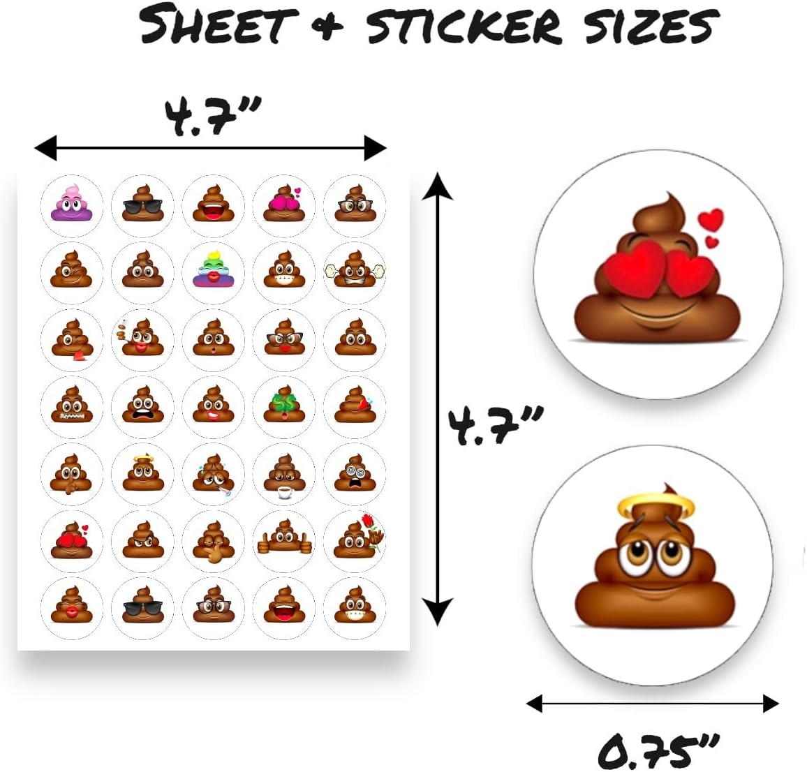 Poop Stickers - 420 Cute Stickers for Poop Party Decorations, Potty Traininga and Poop Party Supplies (420) image number 4