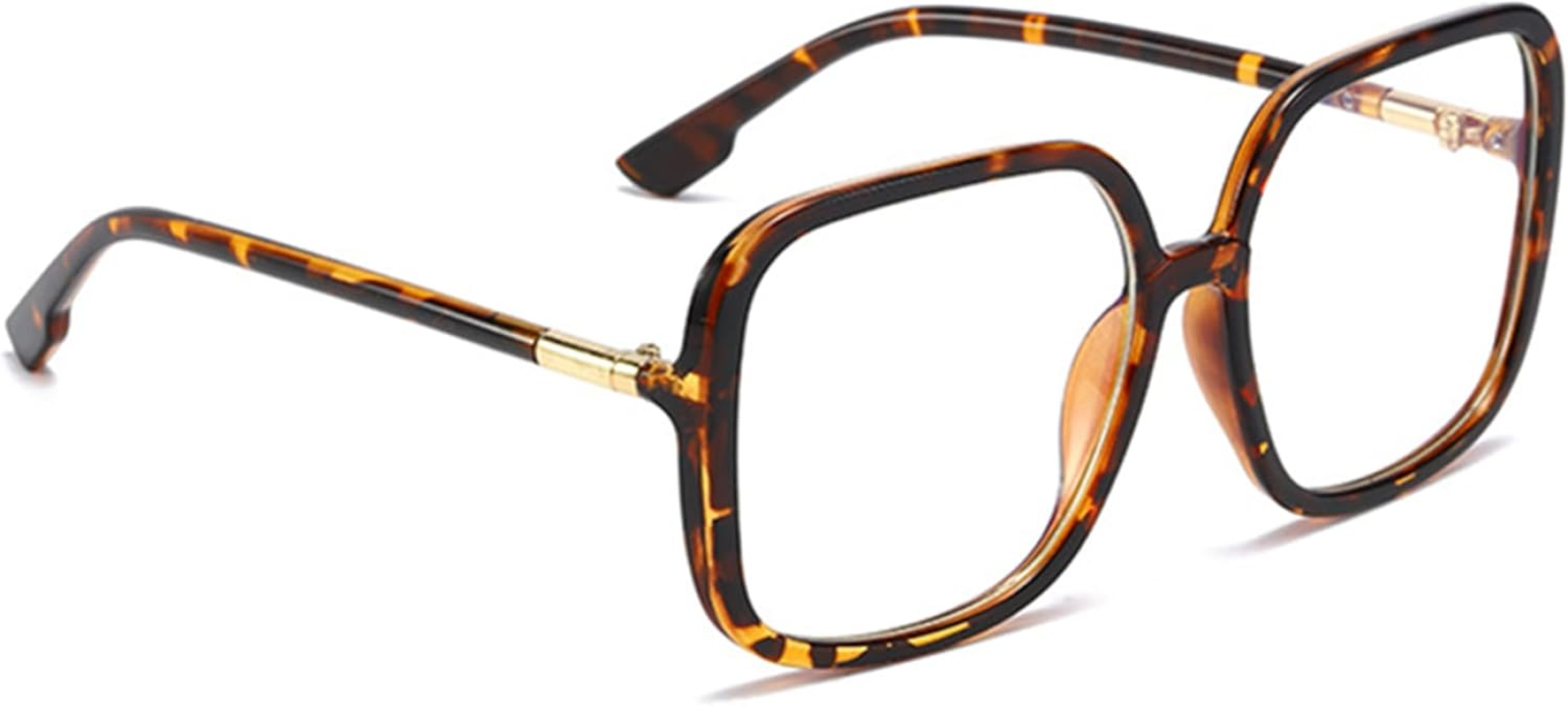 Bullabulling Retro Square Reading Glasses for Women Blue Light Blocking Oversized Eyeglass Frames Large Lens - 1.0 X, Black image number 2