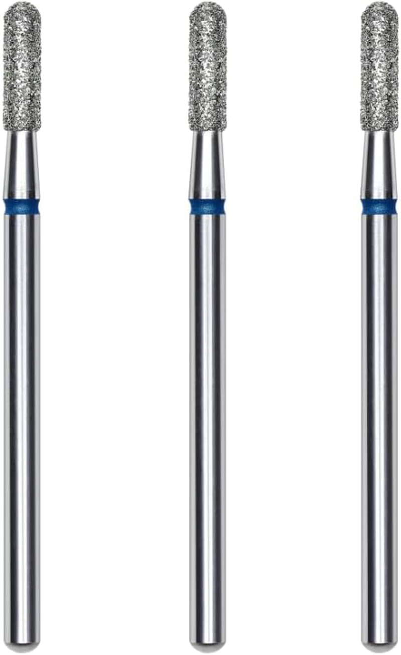 STALEKS PRO Set of 3 2.3 X 8Mm round Cylinder Shape Medium Grit Diamond Burrs for Nails image number 4