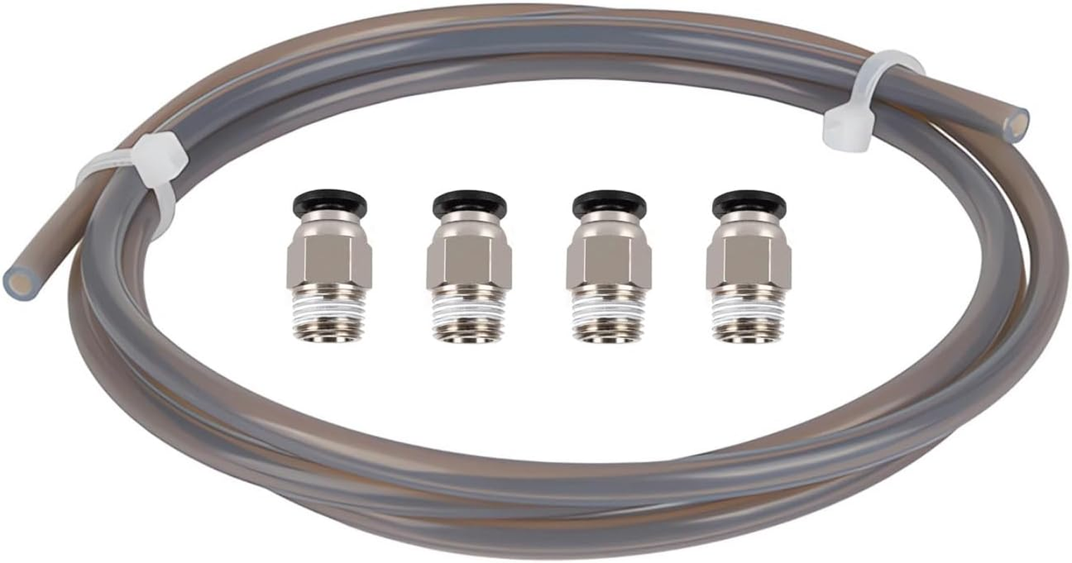 LEOWAY 3D Printer 3M Ultra-Smooth PTFE Teflon Tube 2.5Mm Id/4.0Mm OD with 4Pcs PC4-M10 Pneumatic Connector Fittings for 1.75Mm Filament image number 5