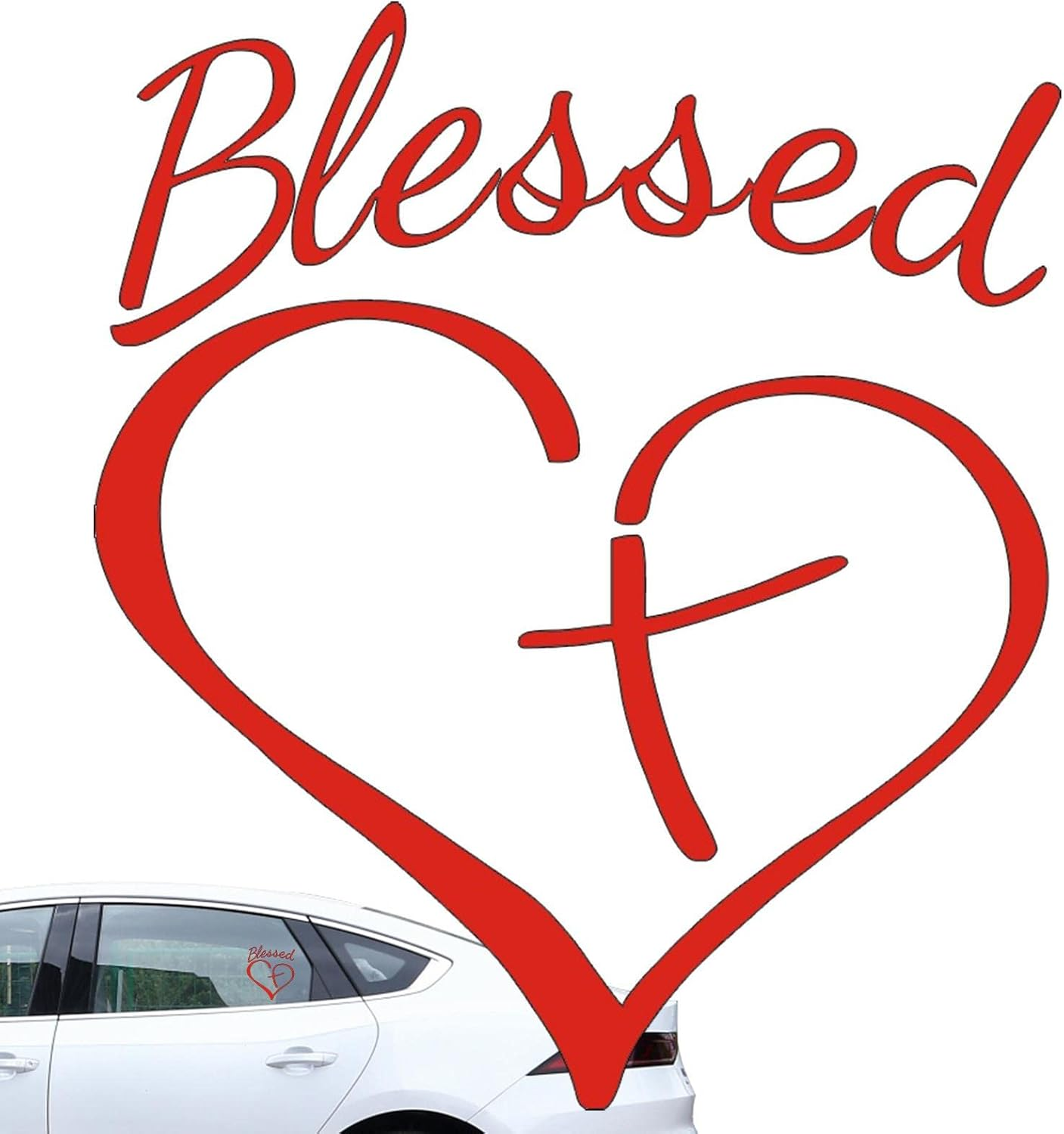 Jesus Cross Sticker for Car,Christian Decal Sticker Love Heart Car Decal Stickers | Love Heart Car Decal Sticker Easy to Apply for Beauty Your Car Astray