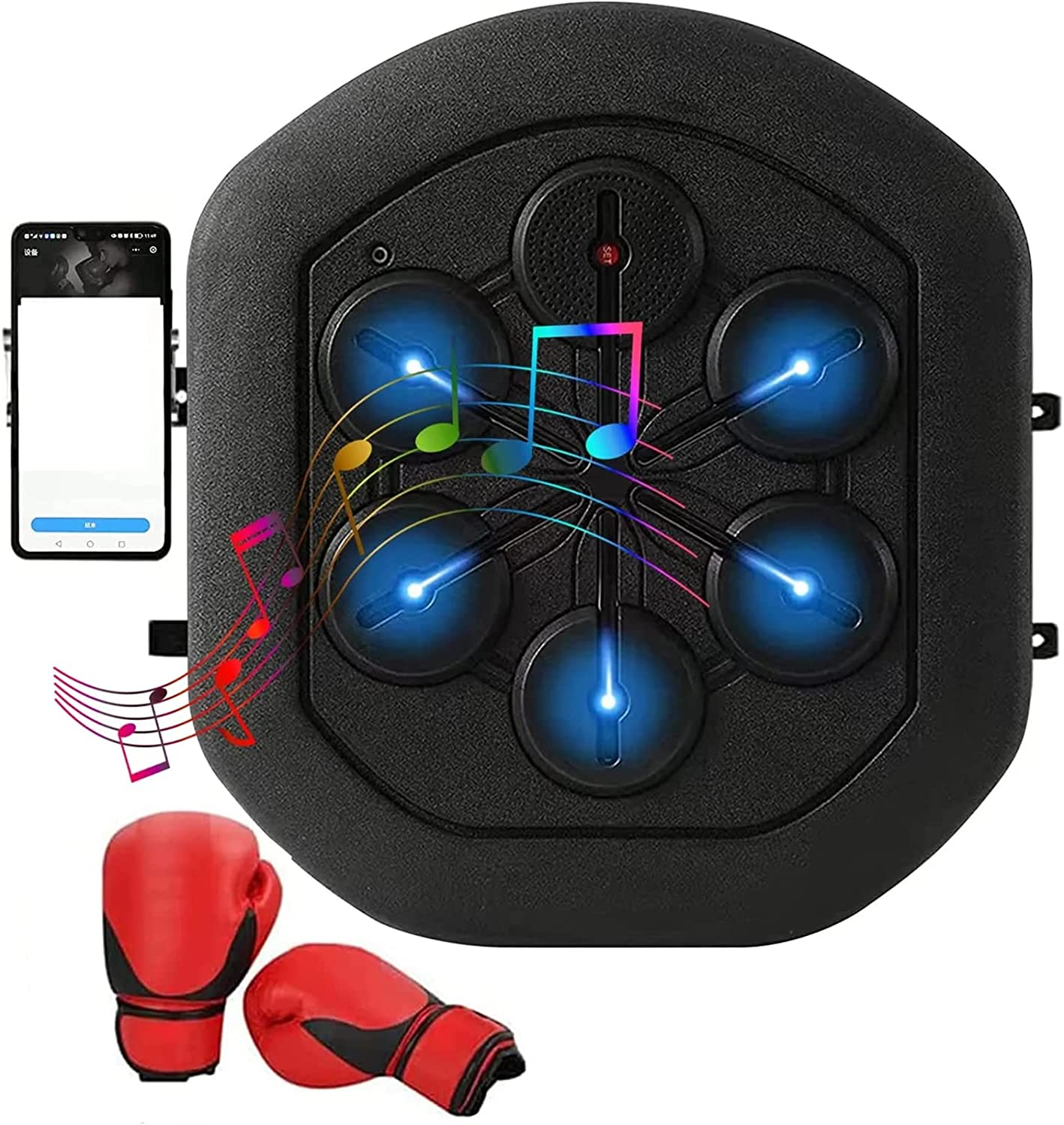 Smart Boxing Machine Wall Mounted with Music Light and Gloves - Indoor Training Equipment for Children, Youth and Adults image number 3