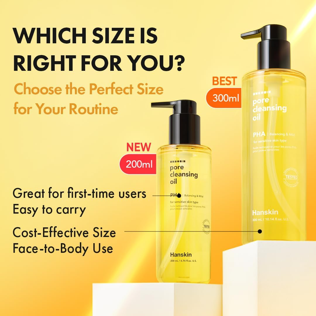 (PHA - for Sensitive Skin) - HANSKIN Cleansing Oil Cleanser Blackhead Facial PHA Moisturiser Sensitive Skin Nature Organic (300Ml) image number 5