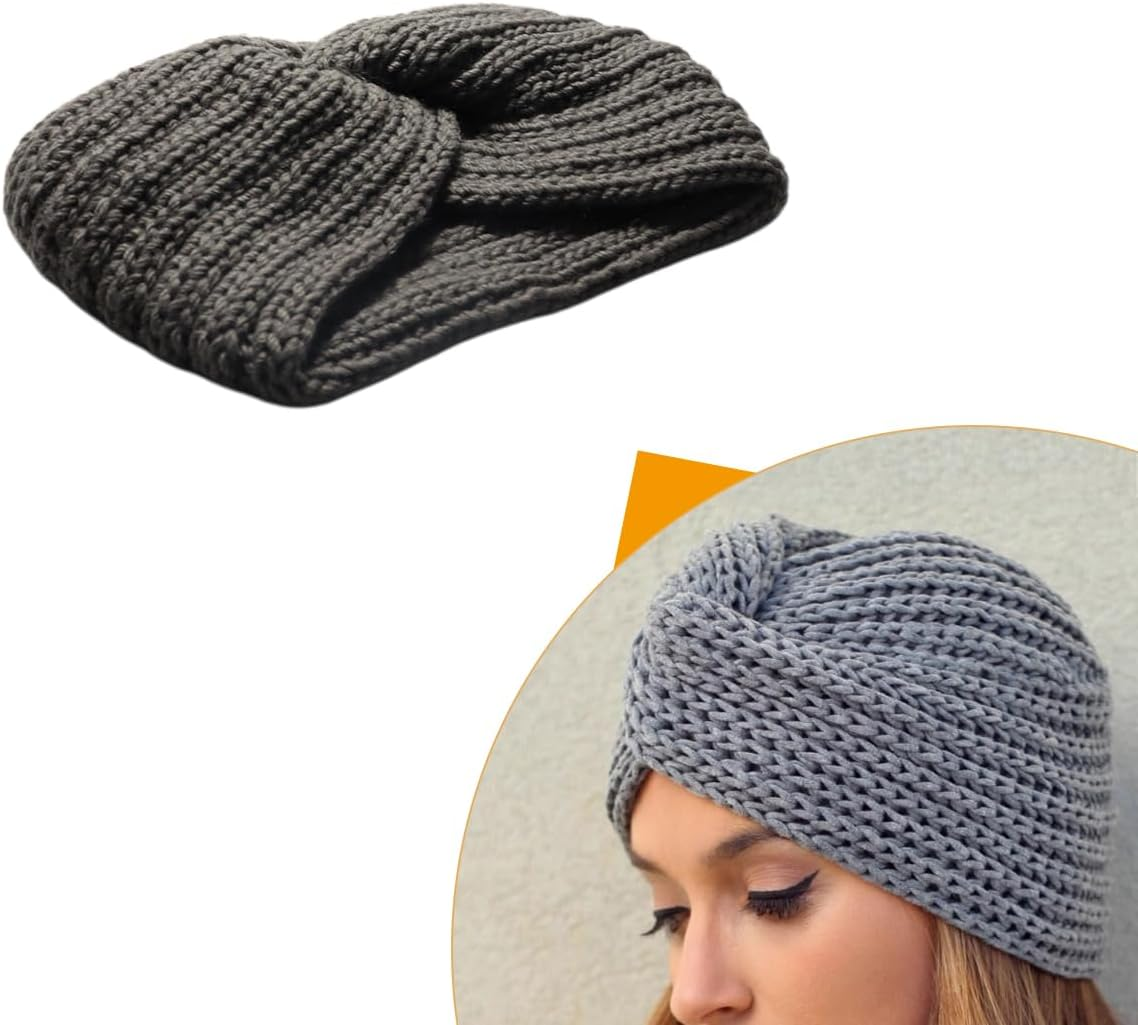 Enwye 3Pcs/Set Autumn Winter Knitted Headband, Elastic Chunky Knit Headbands Crochet Head Wraps for Women and Girls Skiing Running Workout image number 4