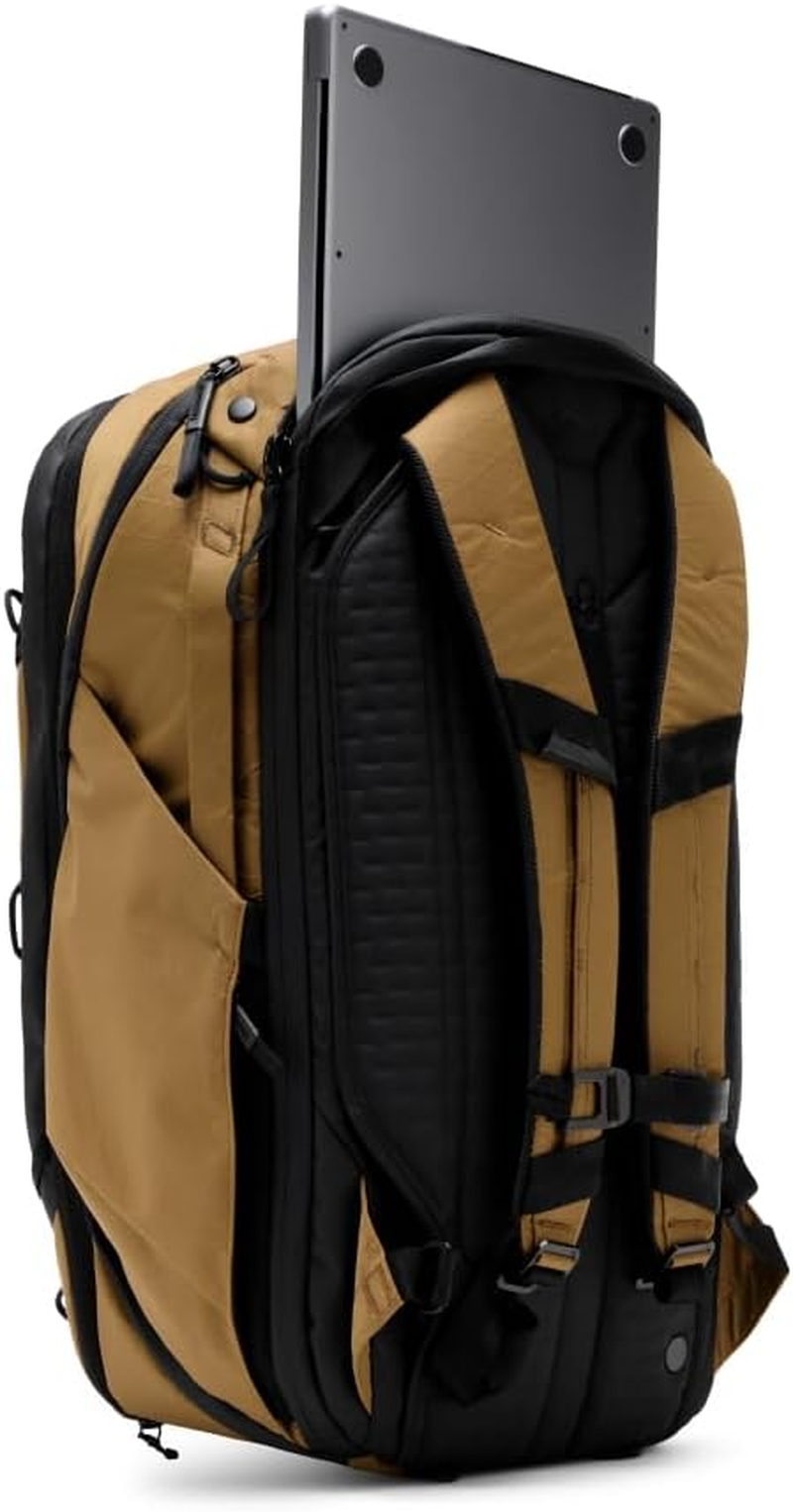 Peak Design Travel Backpack 45L, Coyote, Expandable 35-45L Design, Rear and Top Access, Weatherproof Shell, Laptop Sleeve, Ideal for Travel or Everyday Carry, Versatile Backpack for Men and Women image number 2