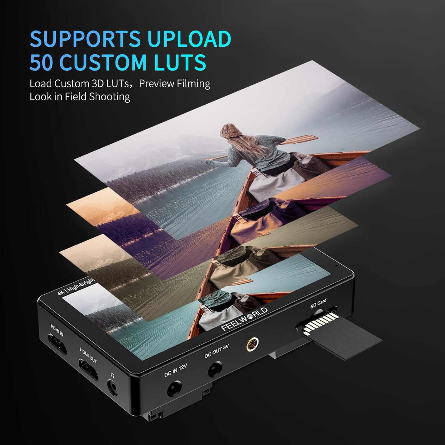 FEELWORLD LUT5E 5.5 Inch 1600Nit Hight Bright DSLR Touch Screen DSLR Camera Field Monitor with F970 External image number 3