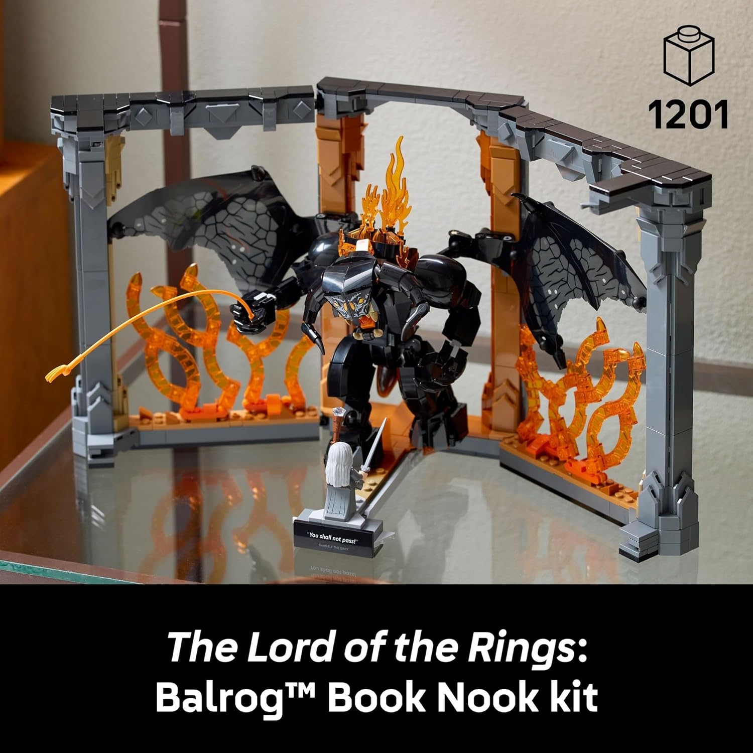 LEGO&reg; Icons the Lord of the Rings: Balrog&trade; Book Nook 10367 Bookshelf Decor Kit, Movie Memorabilia Building Set, a Toy for Adults and Lovers of the Epic Film Trilogy image number 4