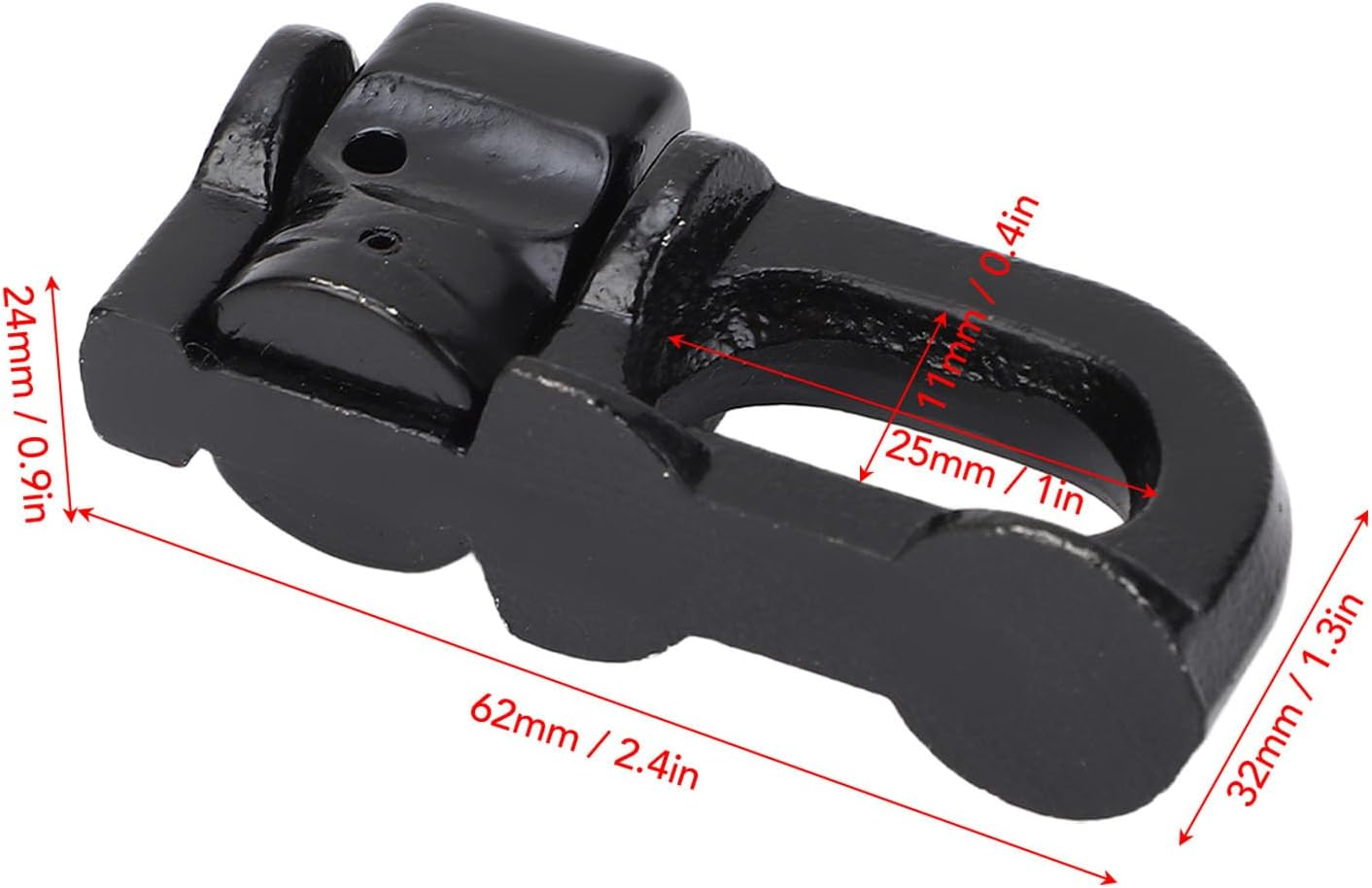 L Track Double Stud Tie down Fitting Heavy Duty Carbon Steel L Track Rail Double Stud Fitting Secures for Truck Bed Trailer Rv 4Pcs (Black) image number 4