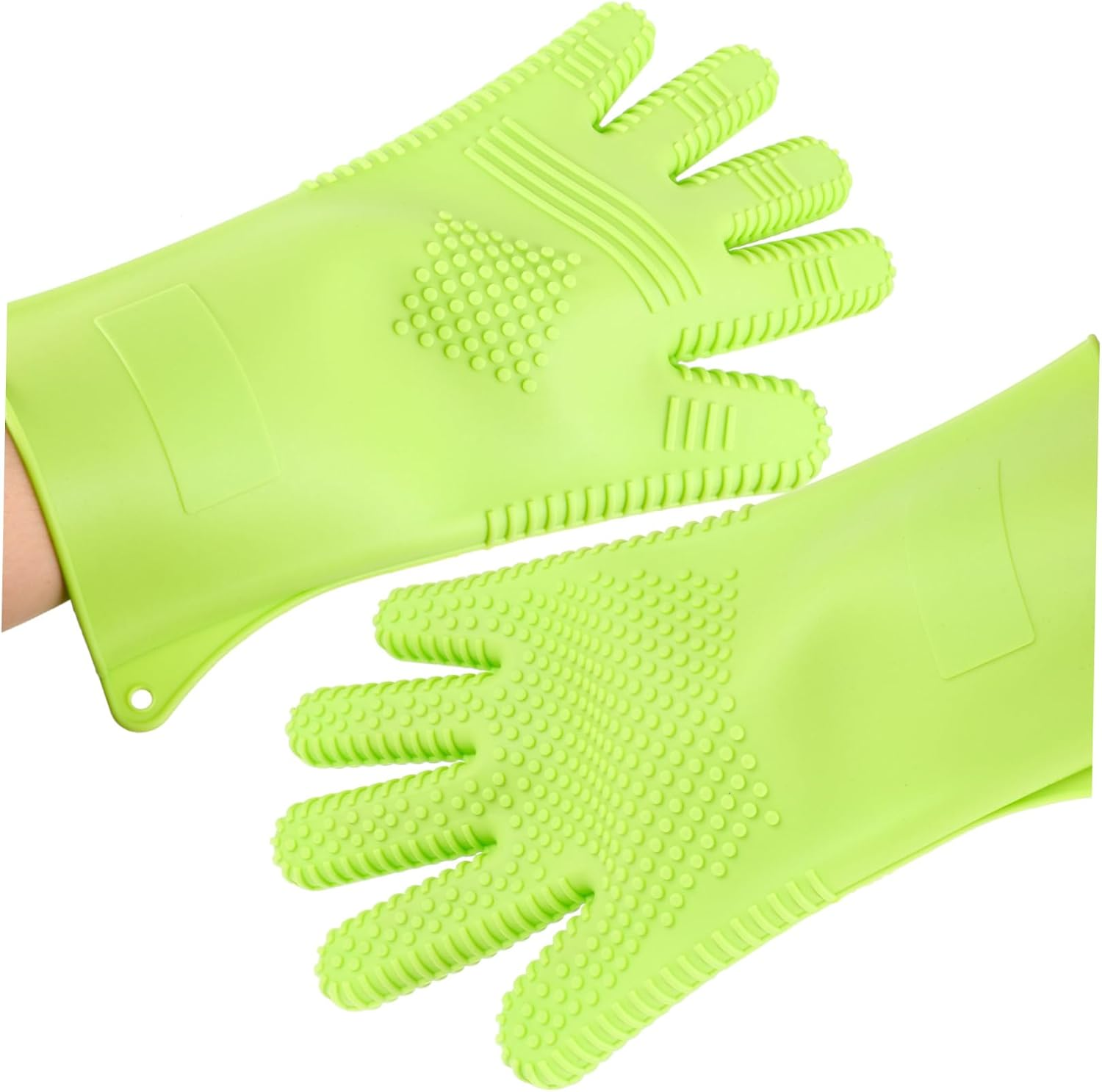 FOYTOKI Thermal Insulated Silicone Gloves Heat Gloves for Hair Styling Cooking Food Safe Oven Mittens Large image number 3