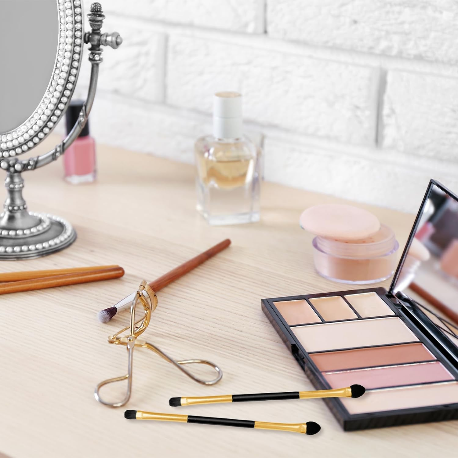 TEAONE 2 in 1 Eyeshadow Brush, 20 PCS Double Sided Makeup Tools for Eyeshadow, Concealer (12Cm/4.72In) image number 2