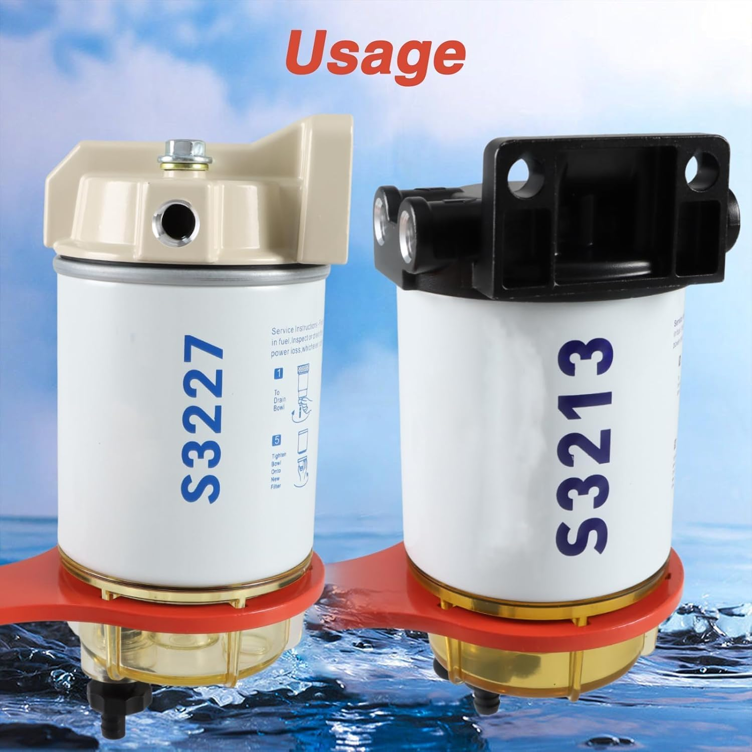 EVRBUL Fuel Filter Water Separator Water Collection Bowl Wrench Installation & Removal Tool Compatible with S3227 S3213 Water Separator for Marine Outboard Motor image number 2