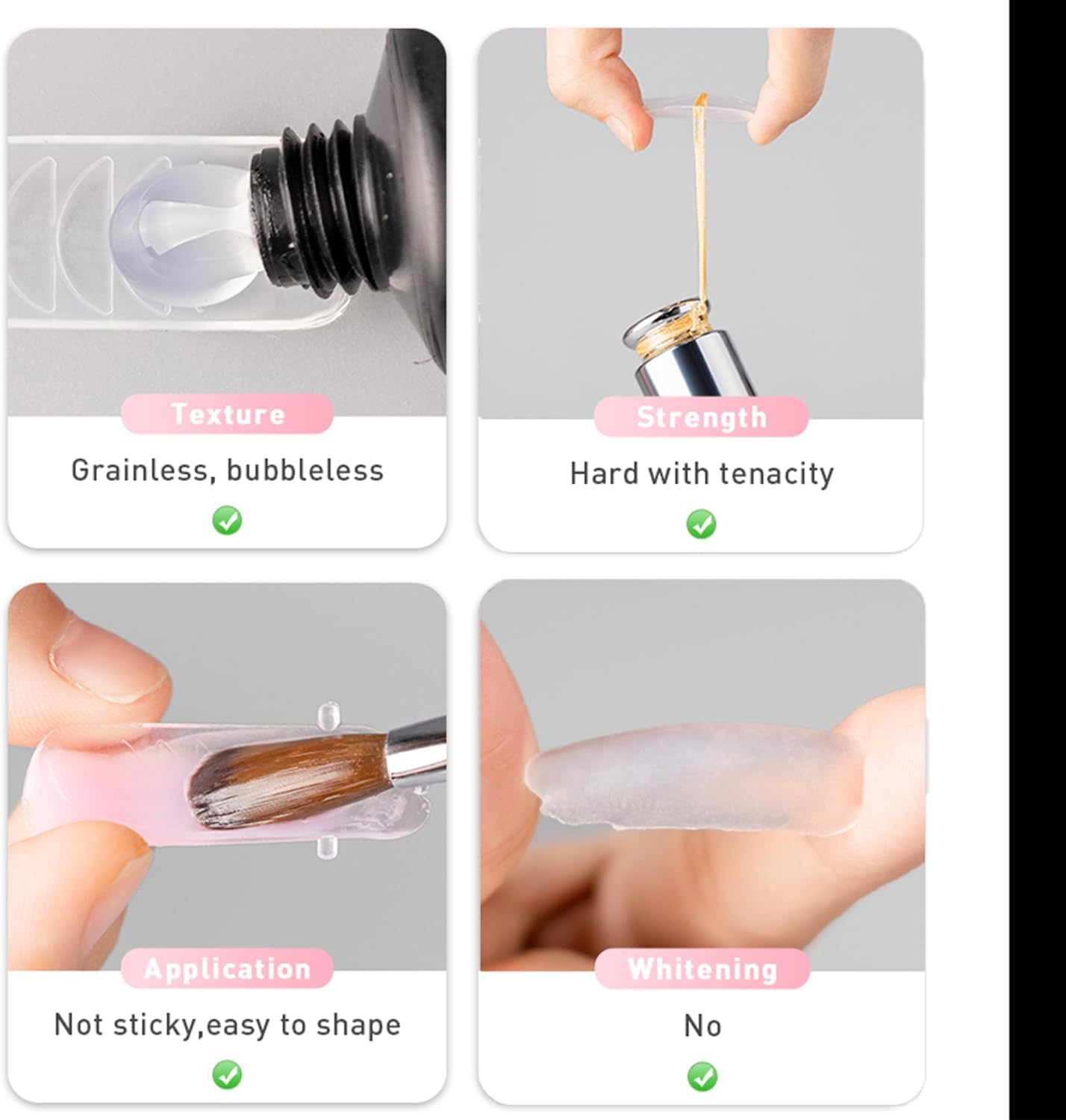 Beautilux Acrylic Gel for Nails - Pink, Long Lasting Nail Art, Quick Extension, Natural Look, UV Gel for Starters - 50 Ml - K50-01 image number 6