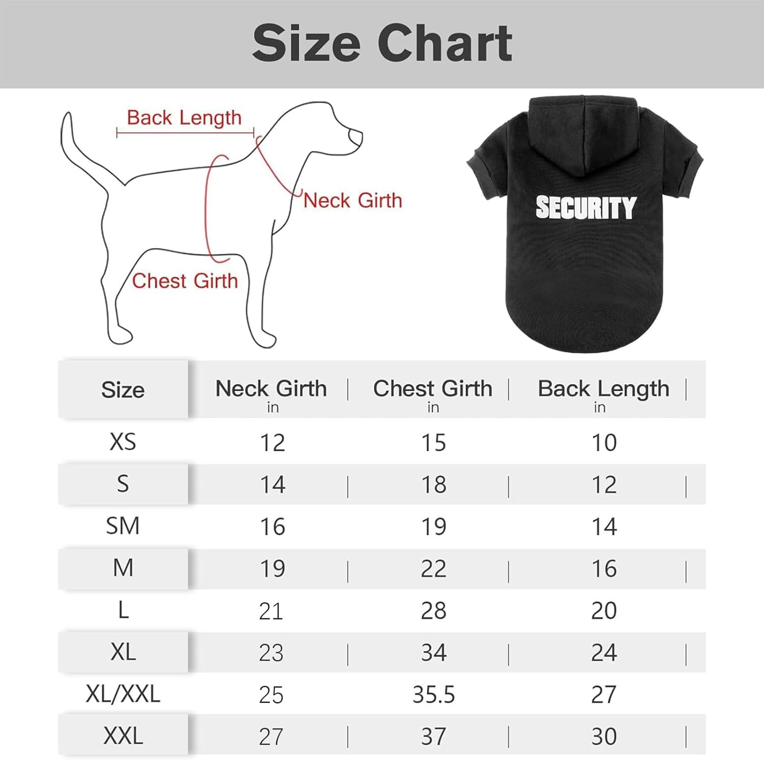 BINGPET Security Dog Hoodies Puppy Sweater Cold Weather Dog Coats Soft Brushed Fleece Pet Clothes Hooded Sweatshirt for Dog Cat image number 6