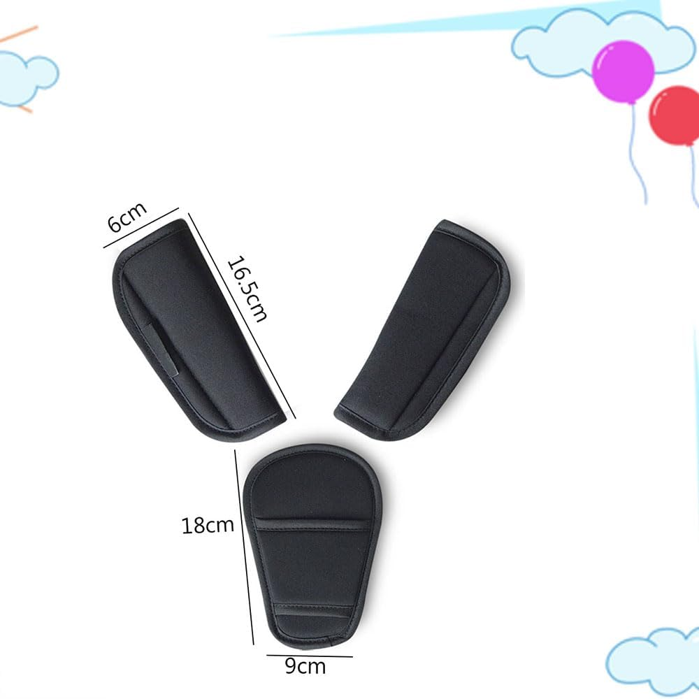 Belts Pads Shoulder Strap Baby Stroller Car Seat Strap Universal Baby Stroller Car Seat Strap Covers Soft Seat Belt Cushion Fits Most Car Seat image number 3