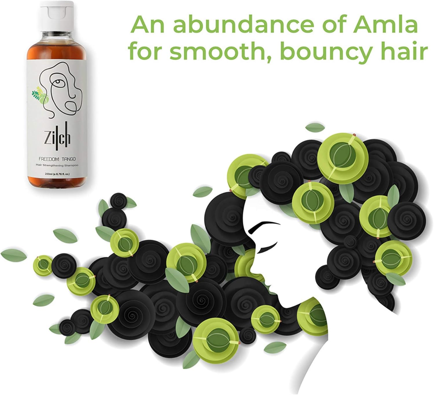 Zilch Freedom Tango Natural Vit C & Amla Hair Growth & Hairfall Control Shampoo, 200 Ml (No Sulphates, No Parabens) image number 2