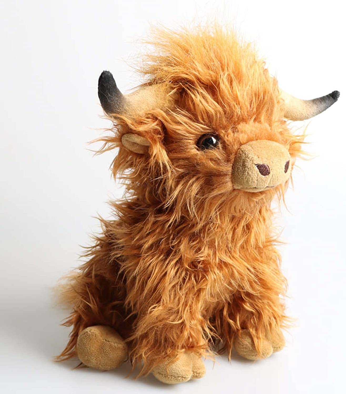 9.8Inch Simulation Highland Cow Plush Toy Soft Stuffed Animal Doll Realistic Scottish Highland Cattle Plushies image number 3