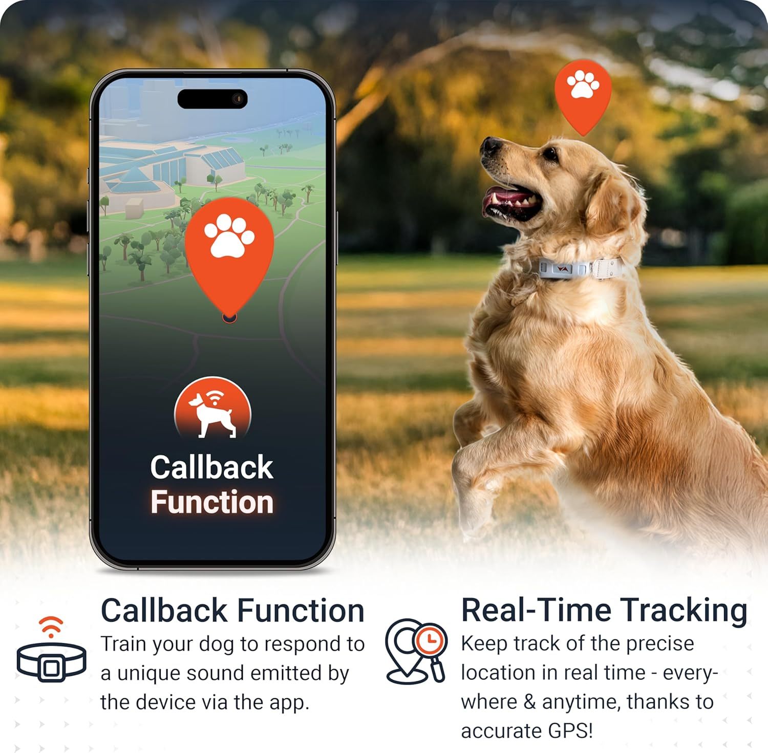 PAJ PET Tracker for Dogs - Worldwide Live Tracking + Health Monitoring + Runaway Alerts - up to 10 Days Battery Saver - Glowing LED Cases - Waterproof (IP67) - Fits Any Collar - Black