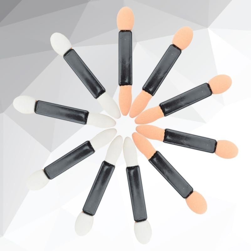 Beavorty 50Pcs Double-Ended Eye Shadow Brush Dual Sided Sponge Applicator Thick Foam Comfortable for Women