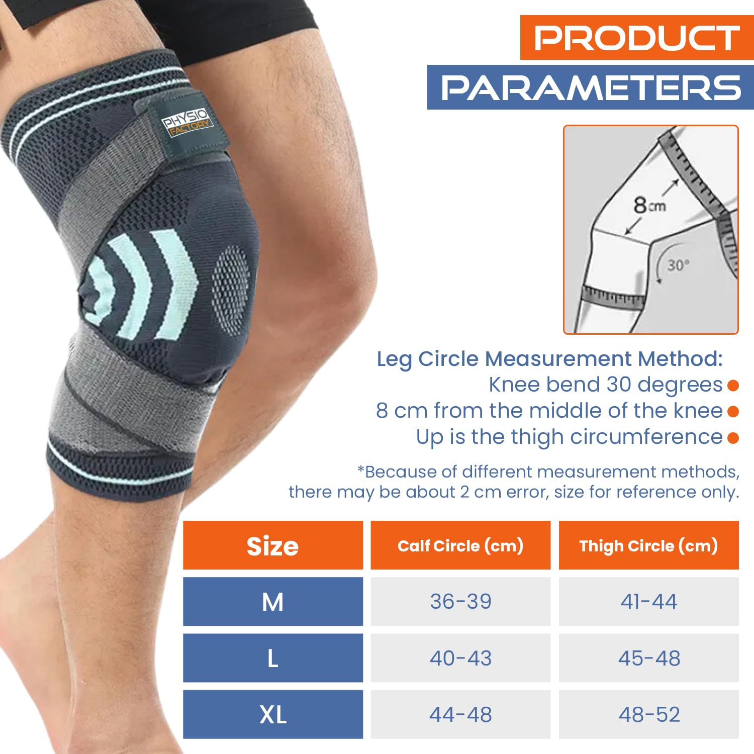 Knee Support. Knee Brace for Knee Pain, Knee Compression Sleeve. Knee Brace Support for Women and Men in Sport. Knee Support Brace for Arthritis. Knee Sleeves. Blue (XL) image number 6