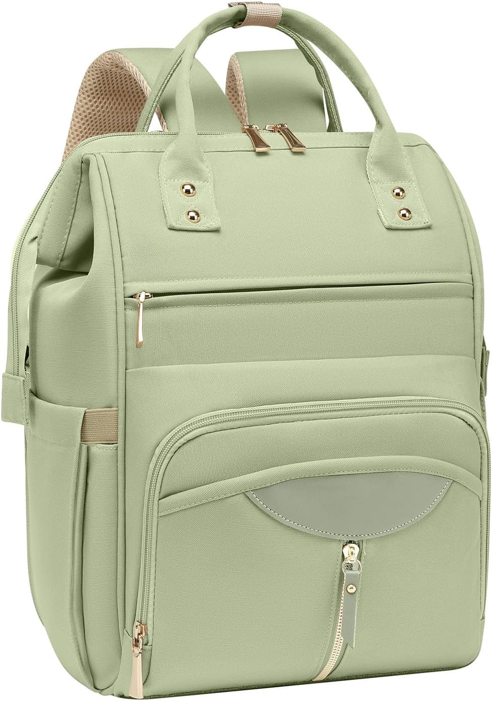 Bopeep Nappy Changing Bag, Multifunctional Waterproof Travel Diaper Bag Backpack with Diaper Changing Pad Baby Care Bag with Stroller Straps Baby Stuff Travel Backpack Green image number 5