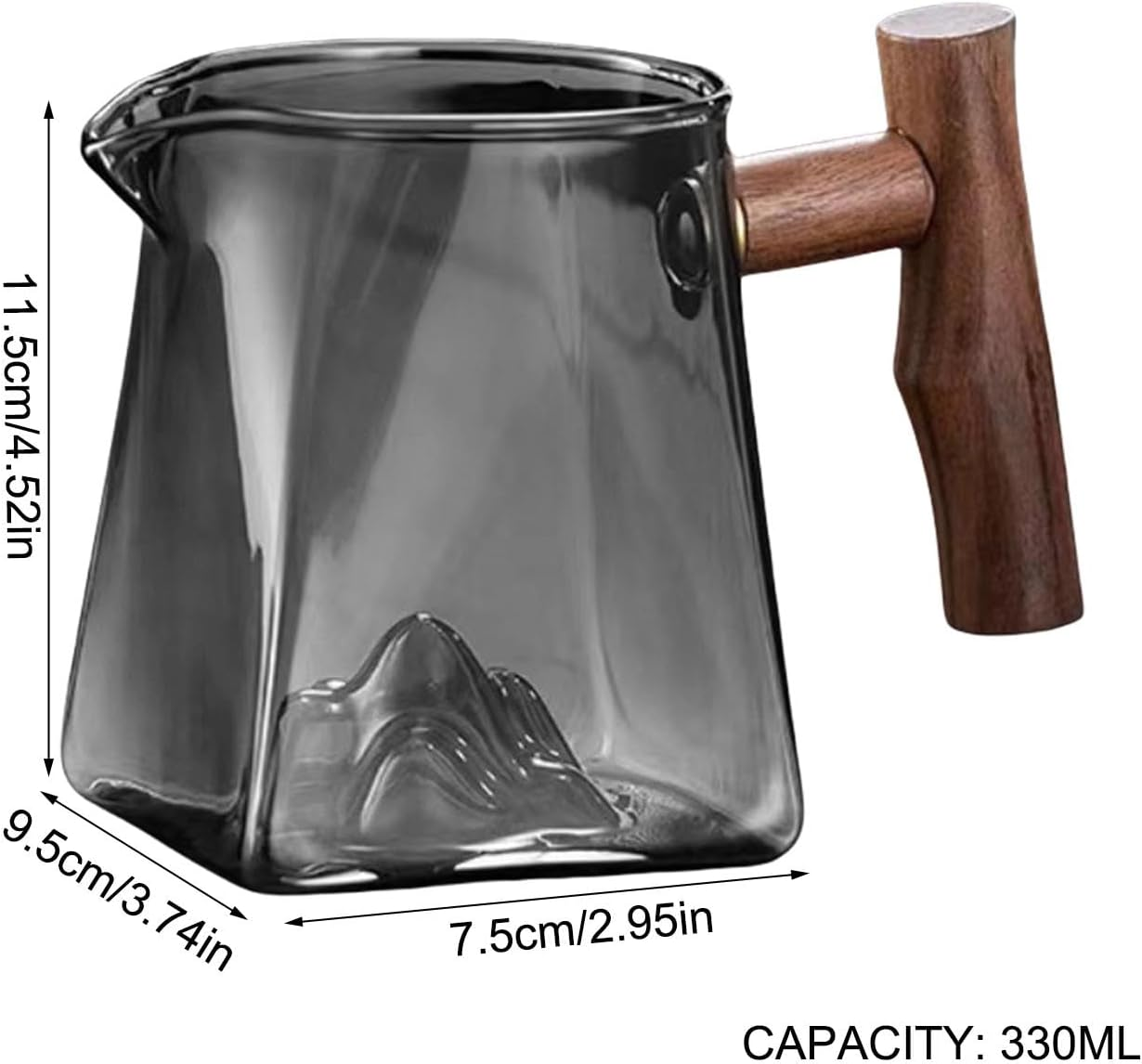 Glass Teapot, Glass Coffee Pot - Espresso Container with Handle | Heat Insulating Coffee Machine Replacement, 330Ml Pour over Coffee Mug for Travel and Camping Use