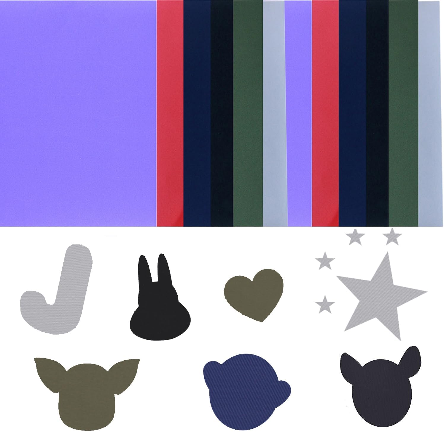 12 Sheets Repair Patches for down Jackets, 7.87X6 in Waterproof Fabric Self Adhesive Nylon Repair Patch Tape Multi Sizes & Shapes Fabric Repair Patch Tape for Puffer Jackets Coats Tents Sleeping Bags image number 4