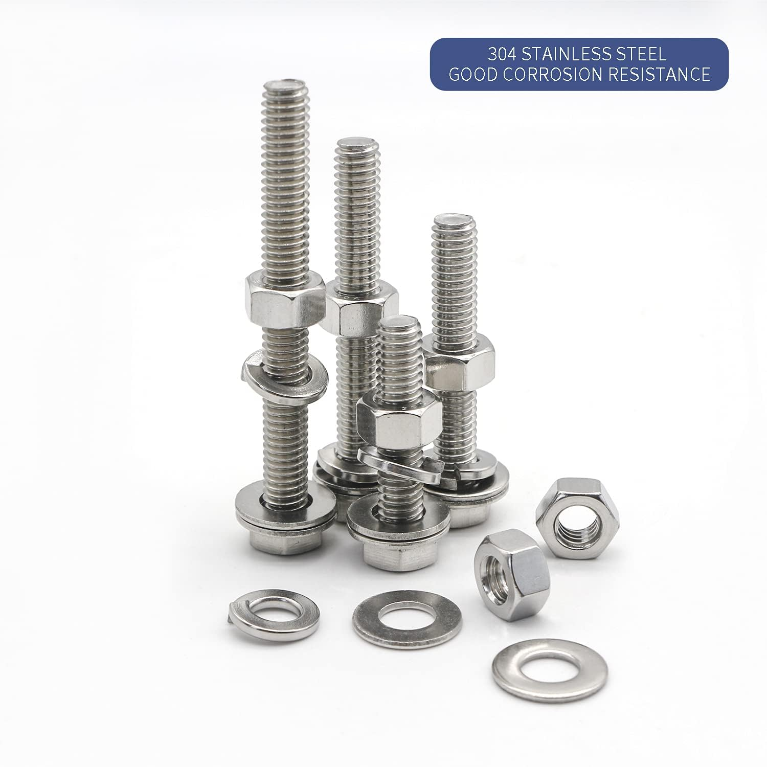 Generic 80PCS Carbon Steel Hex Bolts and Nuts Assortment Kit Hardware Screws Set (5/16""-18) image number 2