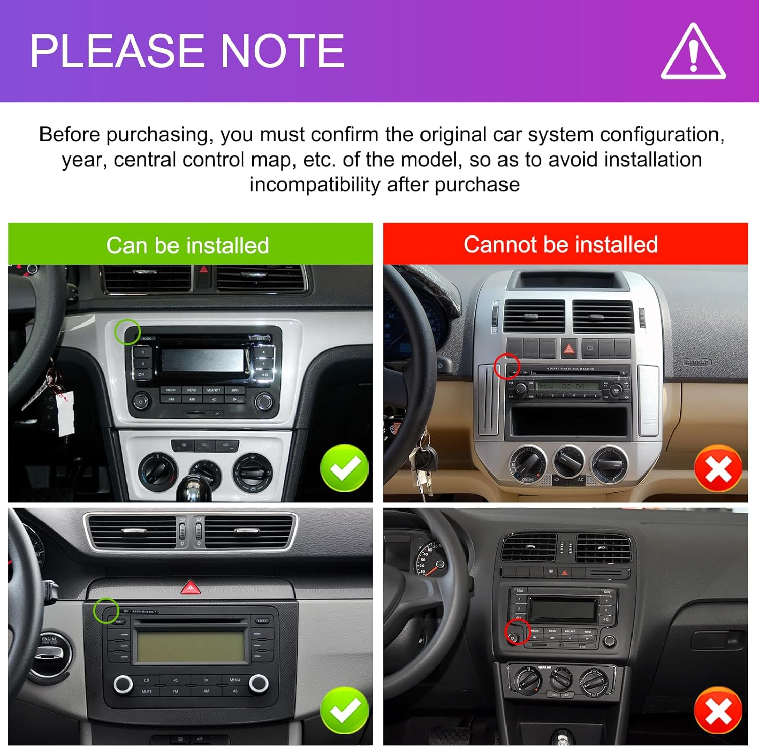 4+64G Android Car Radio for VW Passat Golf MK5 MK6 Jetta T5 EOS Polo Touran Seat Sharan Wireless Carplay Android Auto, 7'' Touchscreen Head Unit with Mirror Link Wifi GPS Bluetooth FM EQ Rear Camera image number 3