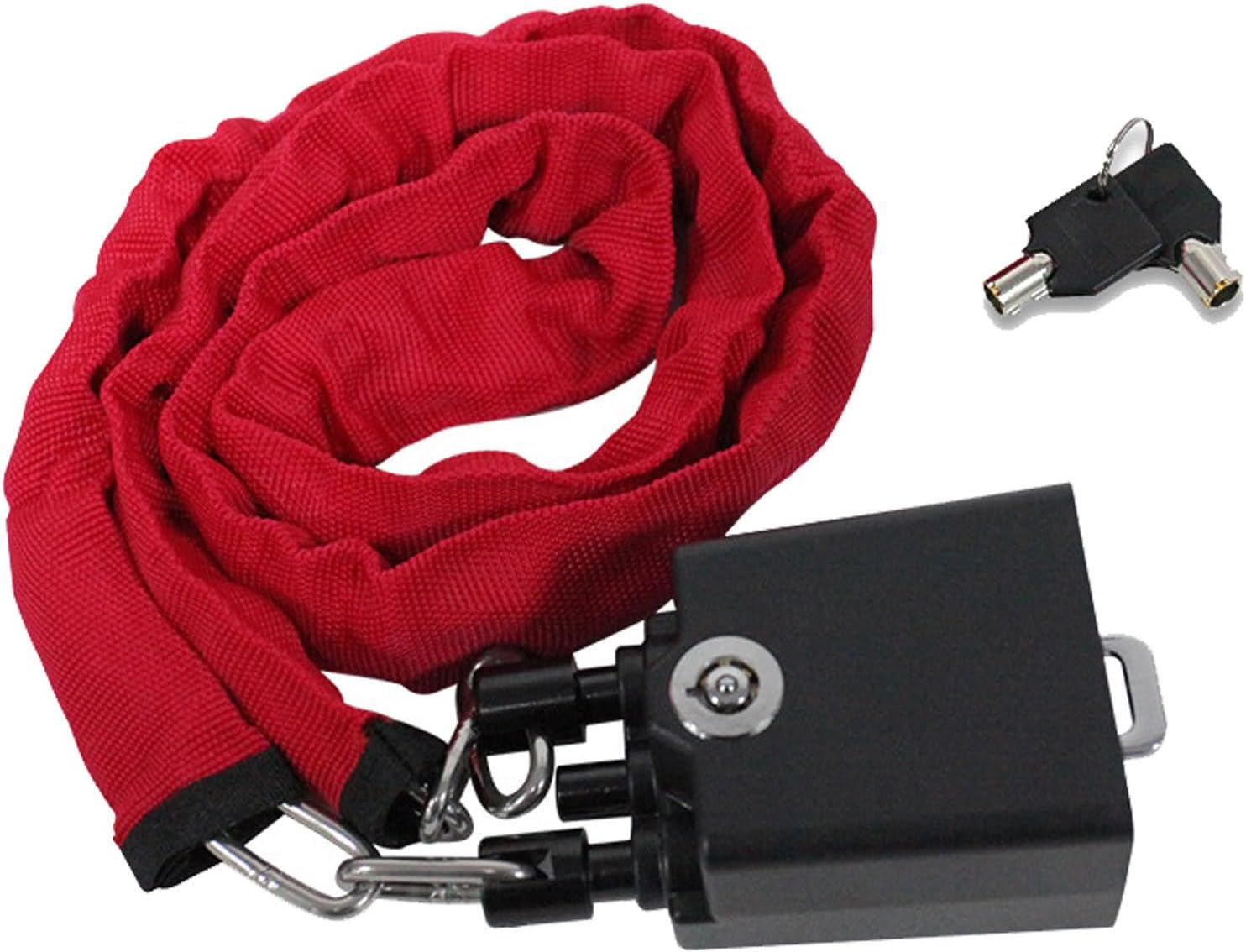 Steering Wheel Lock for Cars, Universal Auto Anti-Theft Lock with 2 Keys - Flexible & Compact Security Device for Car, Truck, SUV, Van - High Visibility Deterrent with Easy Storage (Red)