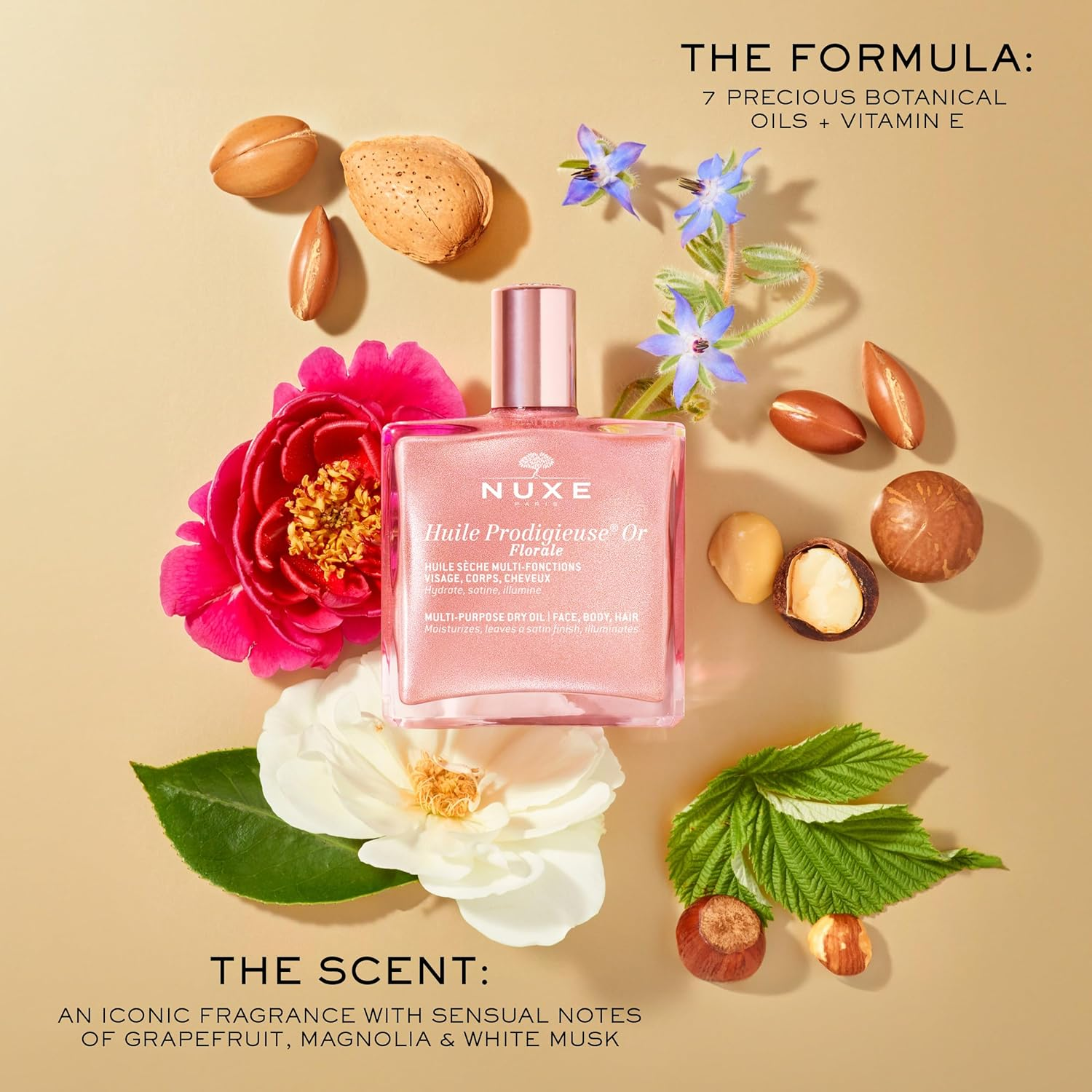Nuxe Huile Prodigieuse or Florale Multipurpose Dry Oil 50 Ml image number 3