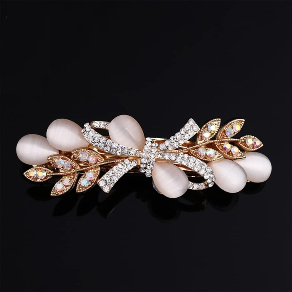 Crystal Hair Accessories,Clips Hairpins,Clip Plate,Hairpin Female Bow Headwear Hairpin Net Red Elegant Mother Hair Accessories Back Head Clip Top Clip (Color : D, Size : 8.3 * 2.5Cm) (Color : C, Siz image number 4