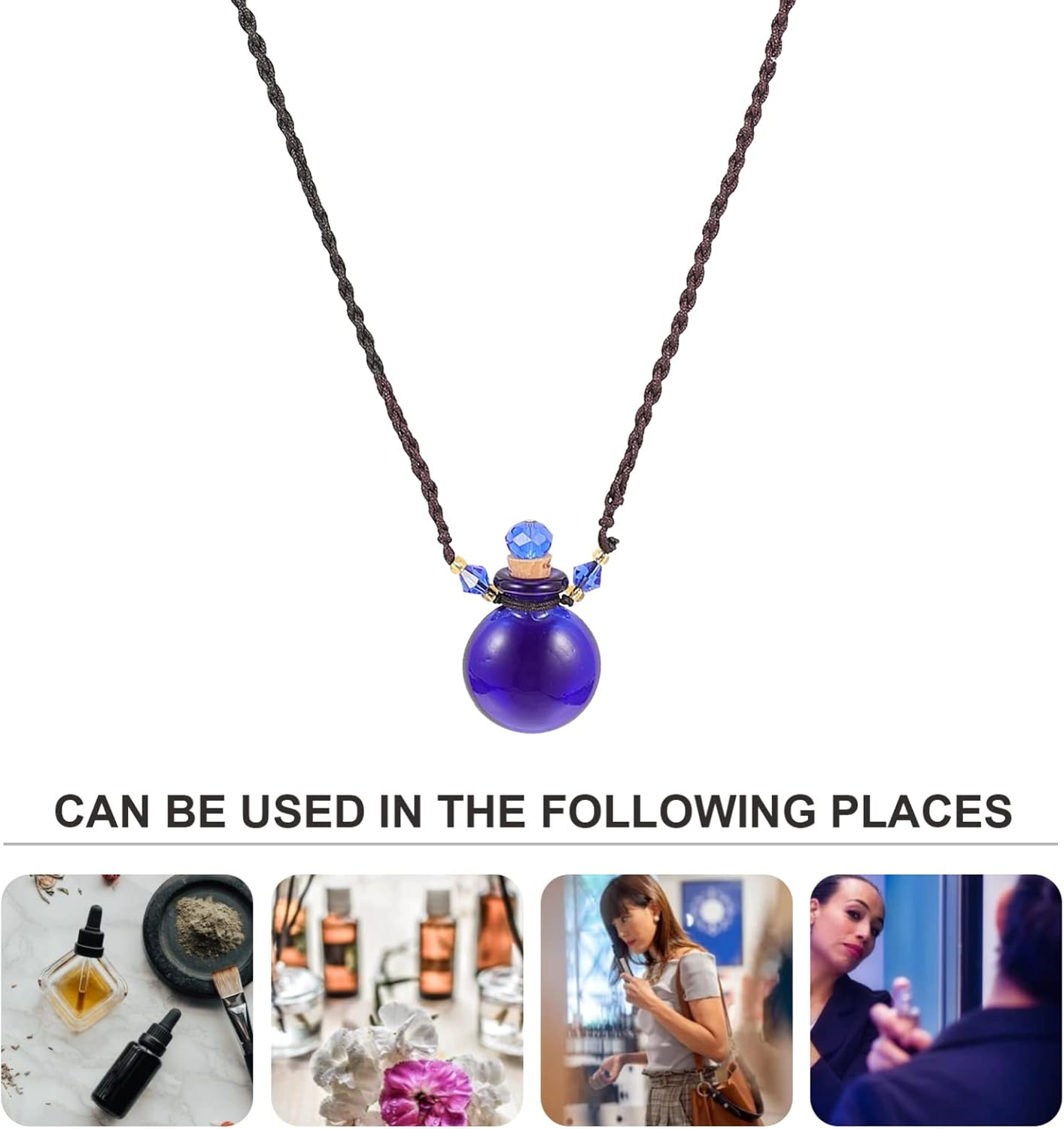 ERINGOGO 4Pcs Portable Aroma Bottle Car Air Freshener Decorative Pendant Car Perfume Scent Booster image number 1