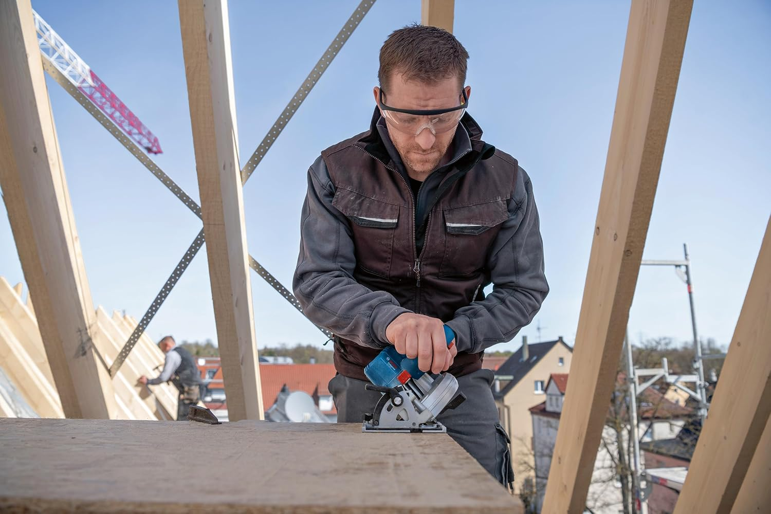 Bosch Professional 1X Rafter Hook for GKS 18V-57-2L Circular Saws (To Hang Your Tool in a Safely and Balanced Way Nearby, Accessory Circular Saw) image number 6