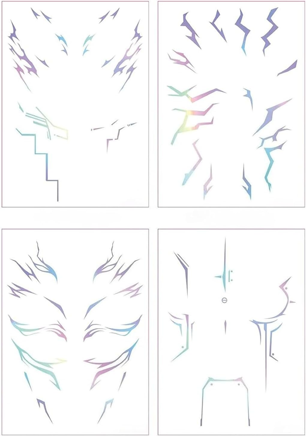 4 Sheets Rumi Stickers, Full Body Temporary Tattoos Set, Waterproof Fake Tattoos for Arm Neck Leg, Cosplay Costume Party Accessories (Type 1) image number 2