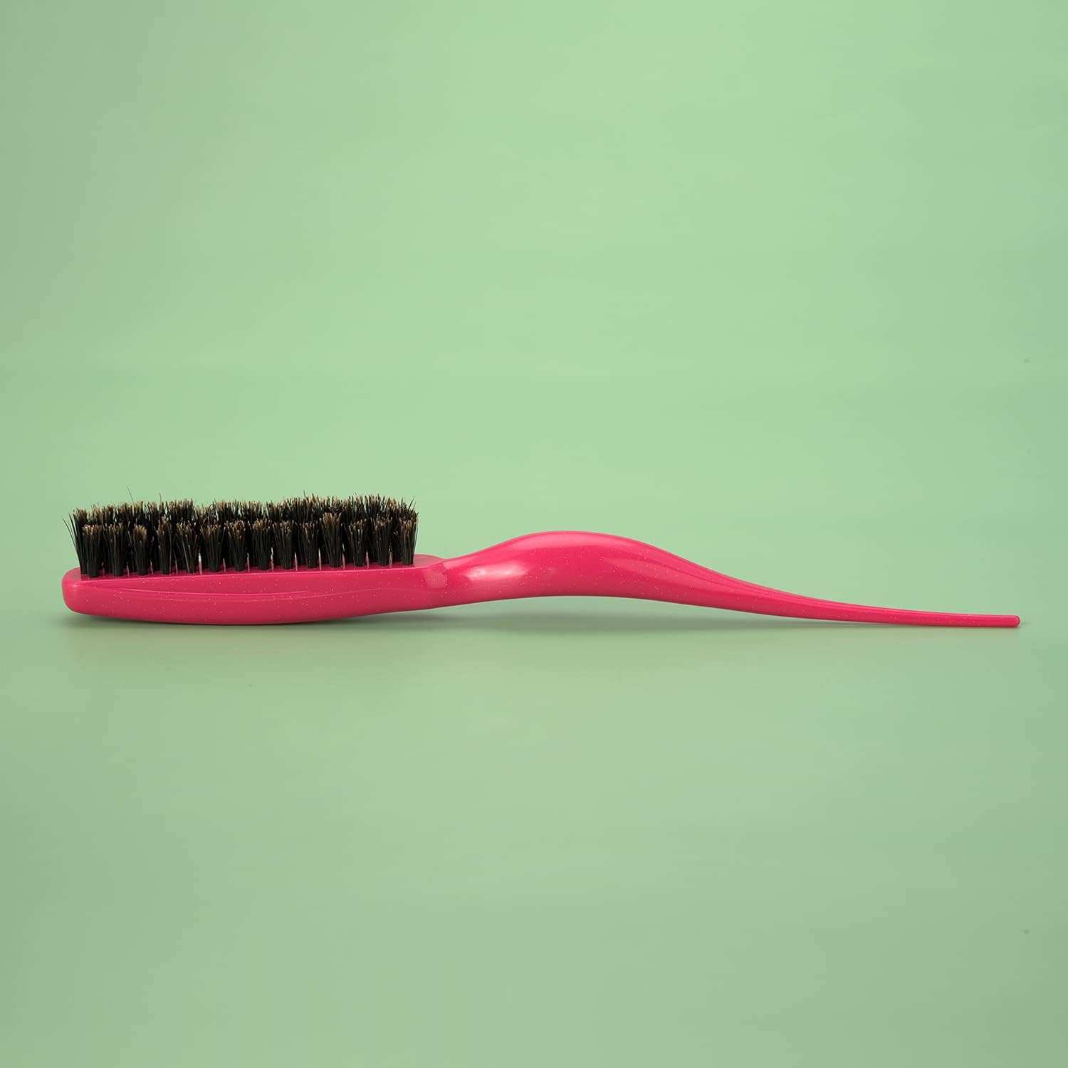 Euvoym 1 Piece Hot Pink Hair Teasing Brush Boar Bristle Hair Brush for Volume Hair Scalp Massage (Pink) image number 4