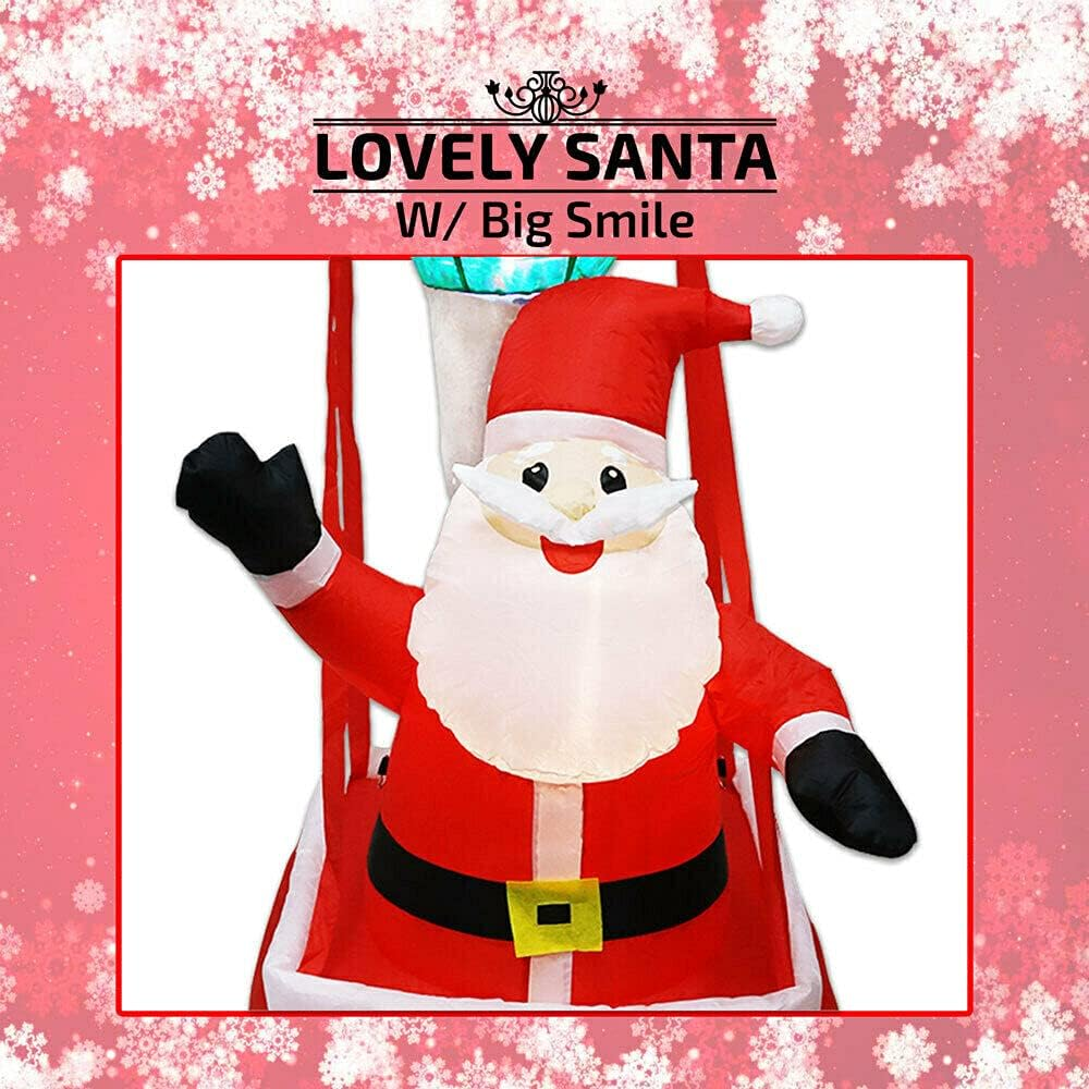 Inflatable Christmas Santa Hot Balloon Disco Light 1.8M Xmas Decoration Outdoor image number 1