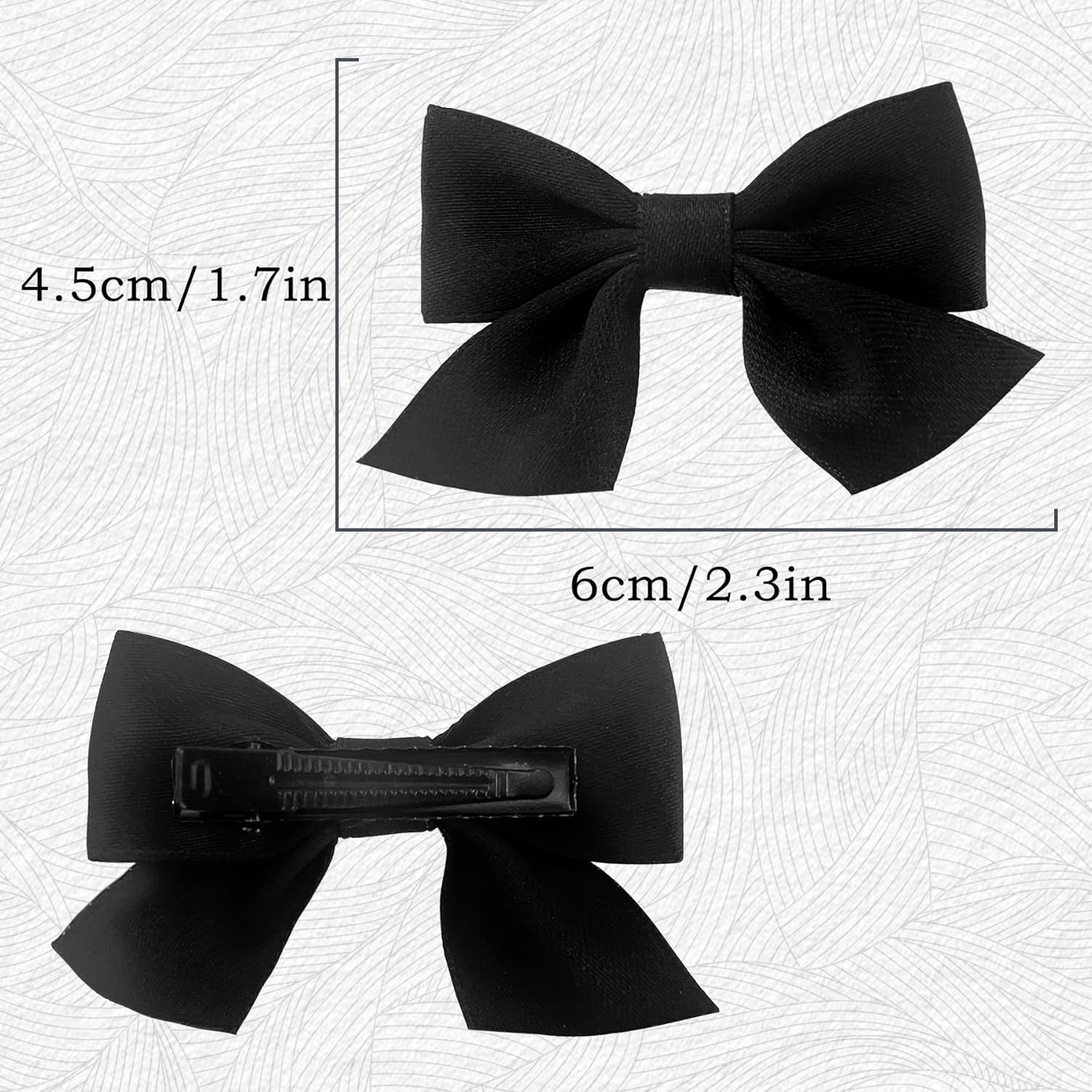 EKIND Girls' Bow Hair Clips Solid, Cute Crocodile Clip Set for Little Girls, Perfect for Daily Wear and Parties (2 Pcs, Black) - Red image number 3