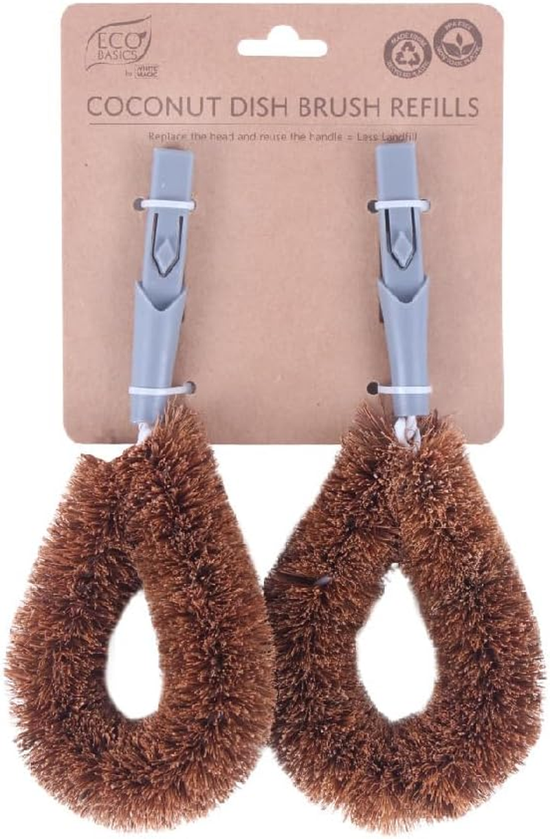 Eco Basics 20.5Cm Coconut Dish/Pot Brush Refills Kitchen Cleaning Nylon Bristle image number 3