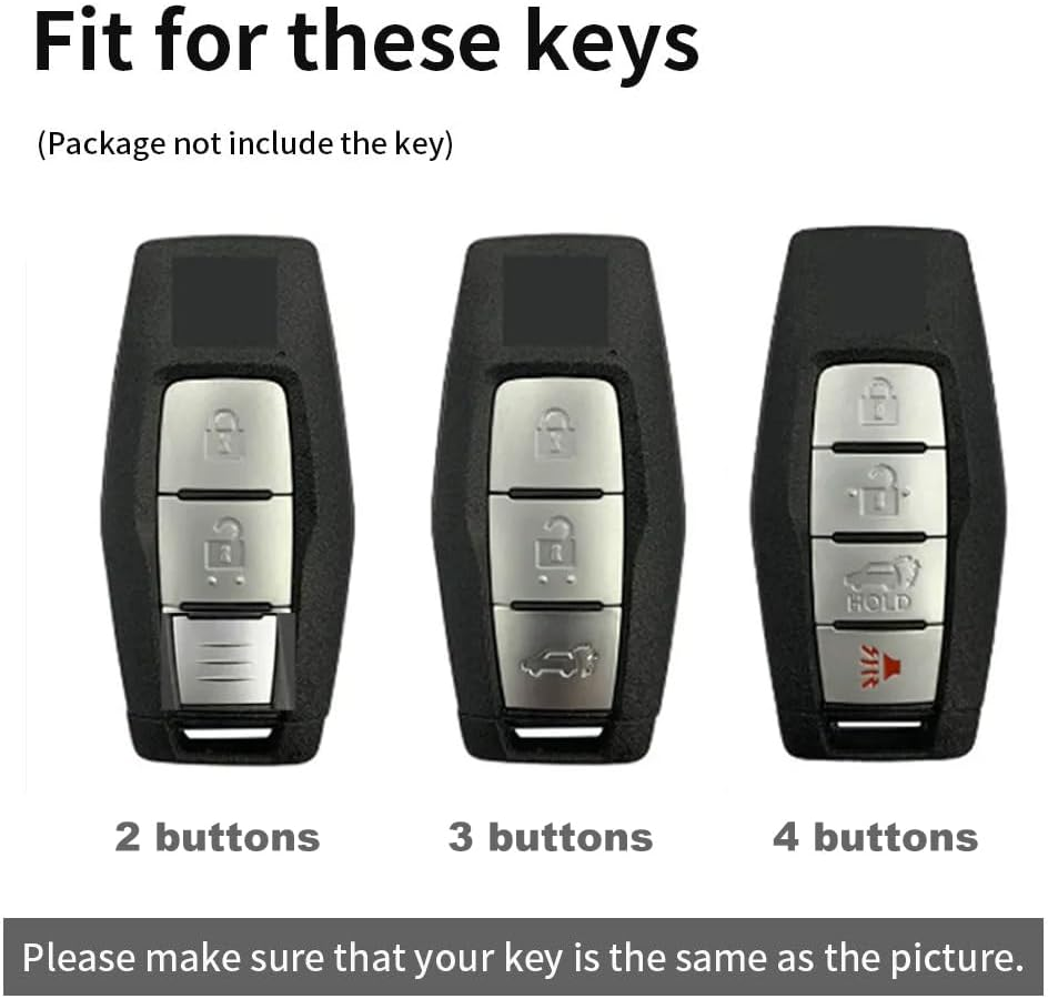 Ontto Metal Car Key Fob Cover Fit for Mitsubishi Outlander 2022 2023 2024 Remote Leather Key Case Keyring Key Shell Holder Bag Keychain image number 5