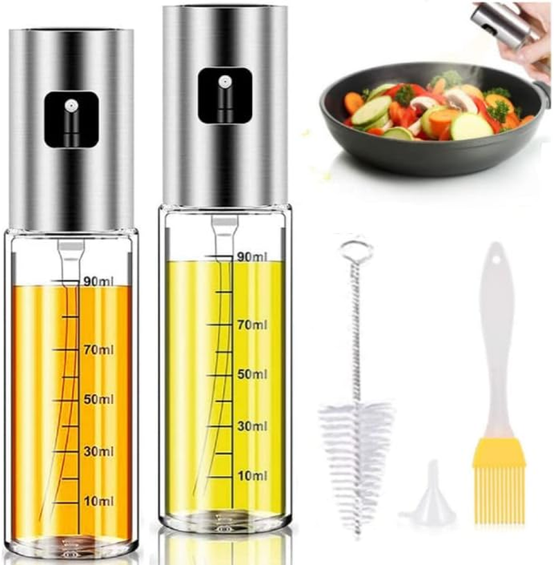 2 Pack Stainless Steel Oil Sprayer Mister for Cooking, Salad, BBQ, Roasting, 200Ml image number 4