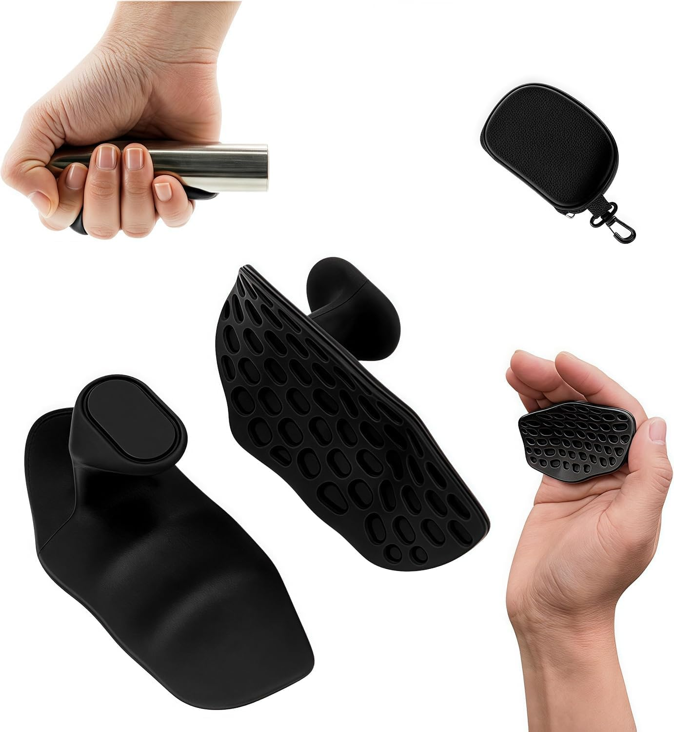 Rubber Gym Grips Fingerless Workout Grips - Ergonomic Rubber Hand Protector Gloves for Weight Lifting, Pull-Ups, Gym Training and Exercise, for Men and Women