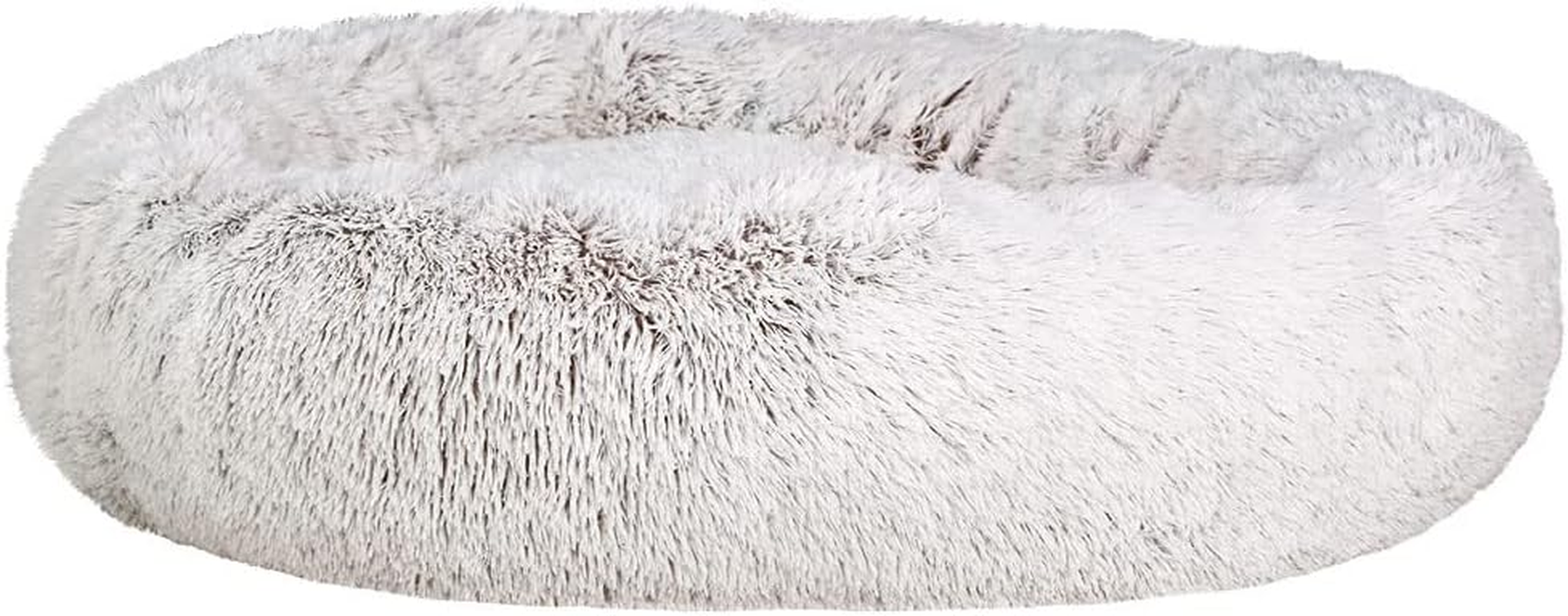 Pet Bed Dog Cat 110Cm Calming Extra Large Soft Plush White Brown Cozy Comfort image number 4