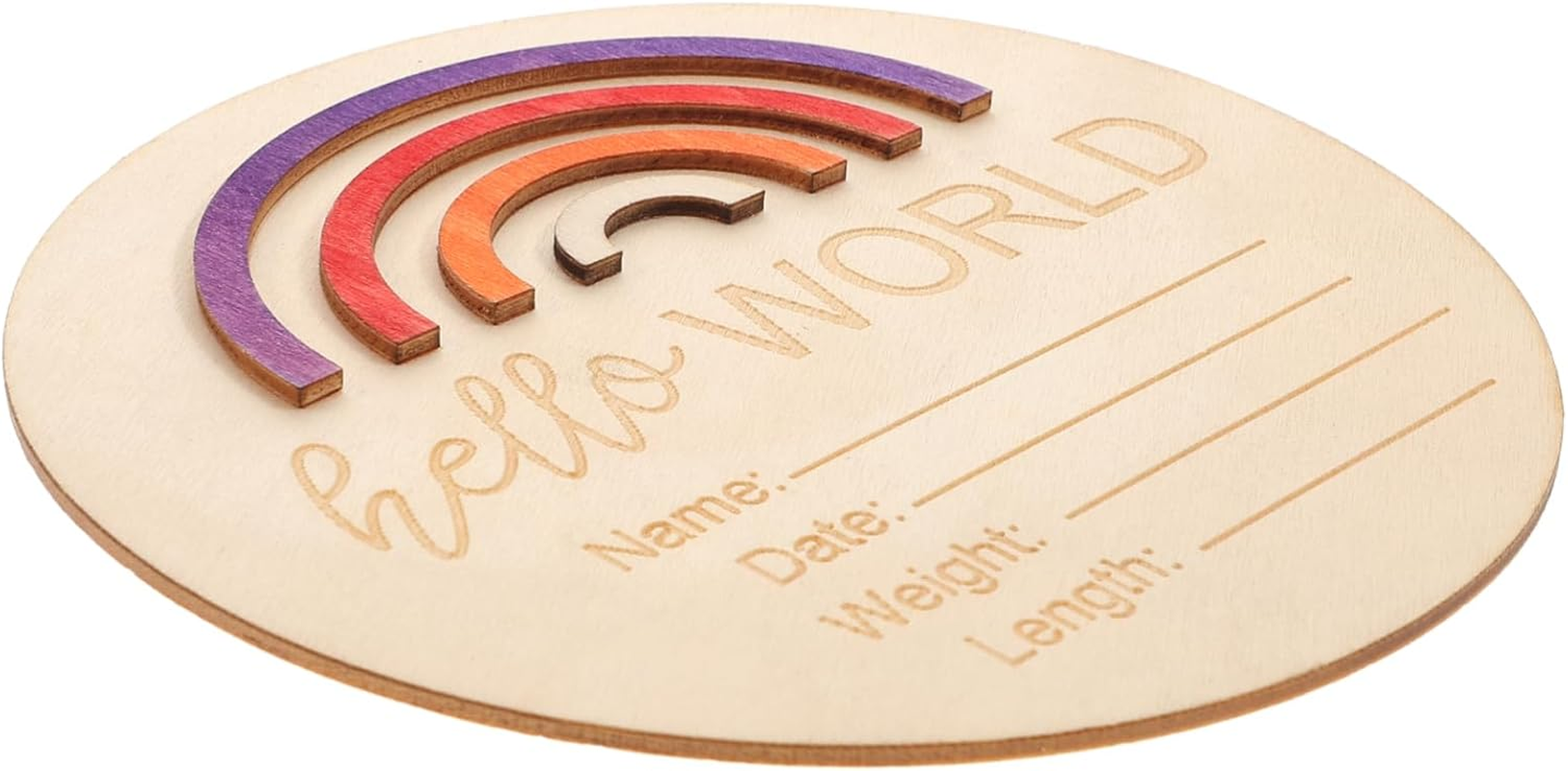 Generic Wooden Monthly Card Progress Circles Name Sign for Nursery Months Sign Announcement Board for Newborn image number 3