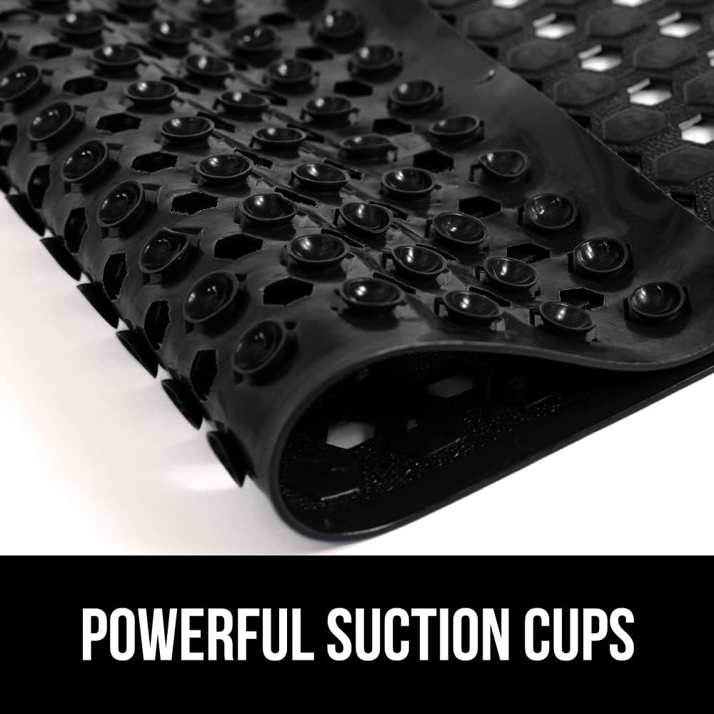 GORILLA GRIP Original Bath, Shower, and Tub Mat (35X16), Machine Washable, Antibacterial, BPA, Latex, Phthalate Free, XL Size Bathroom Mats, Materials (Black) image number 6