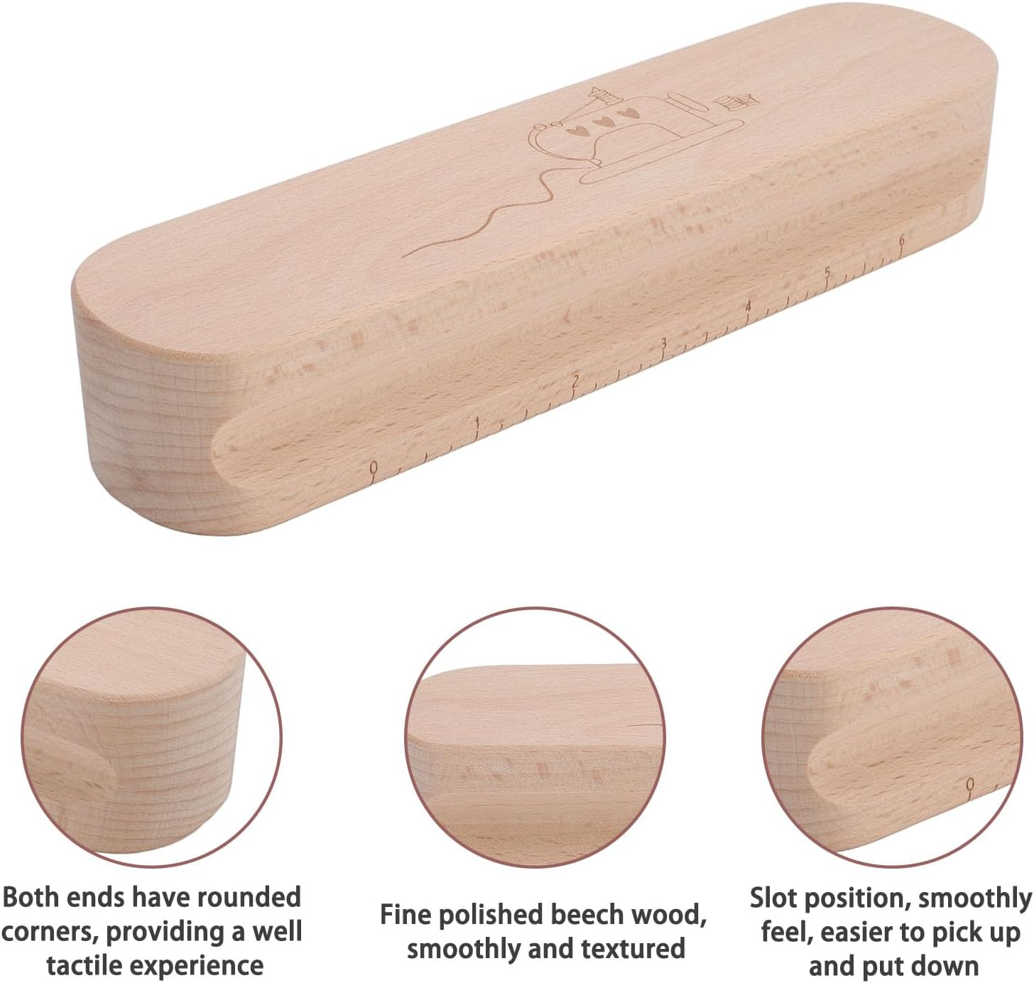 4Pcs Beechwood Seam Roller & Point Turner, Tailors Clapper, Sewing Tool for Flattening Fabrics and Point Pressing, Multipurpose Wooden Tools for Sewing, Quilting, Ironing image number 4