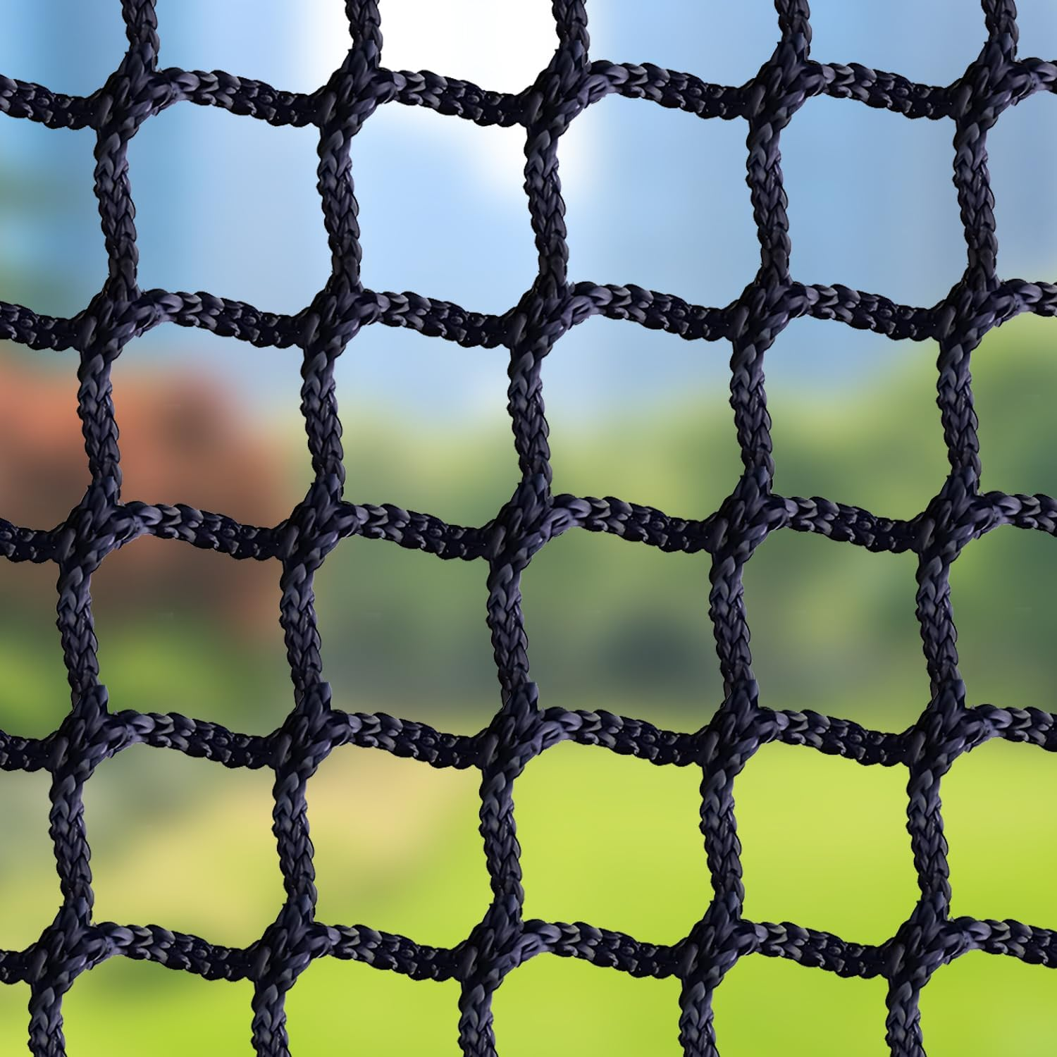 BERADNET Child Safety Net Protection Rope Net Safety Netting for Stairs Railing Balcony Cat Net Knotless Polyester Playground Safety Net Fence Net Black(1.5X2M) image number 5