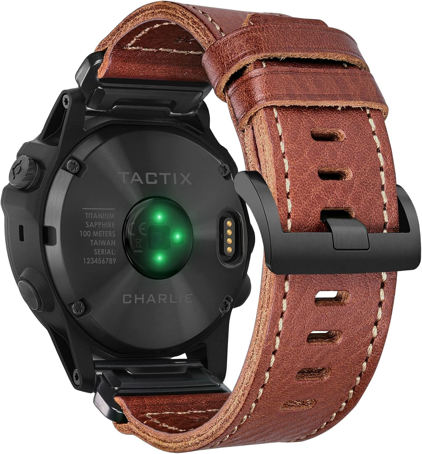 Compatible with Garmin Watch Band, Genuine Leather Watch Band, Retro Vintage Strap for Fēnix/Forerunner/Vivoactive/Approach/Marq/Quatix/D2 Series Tough Replacement Band